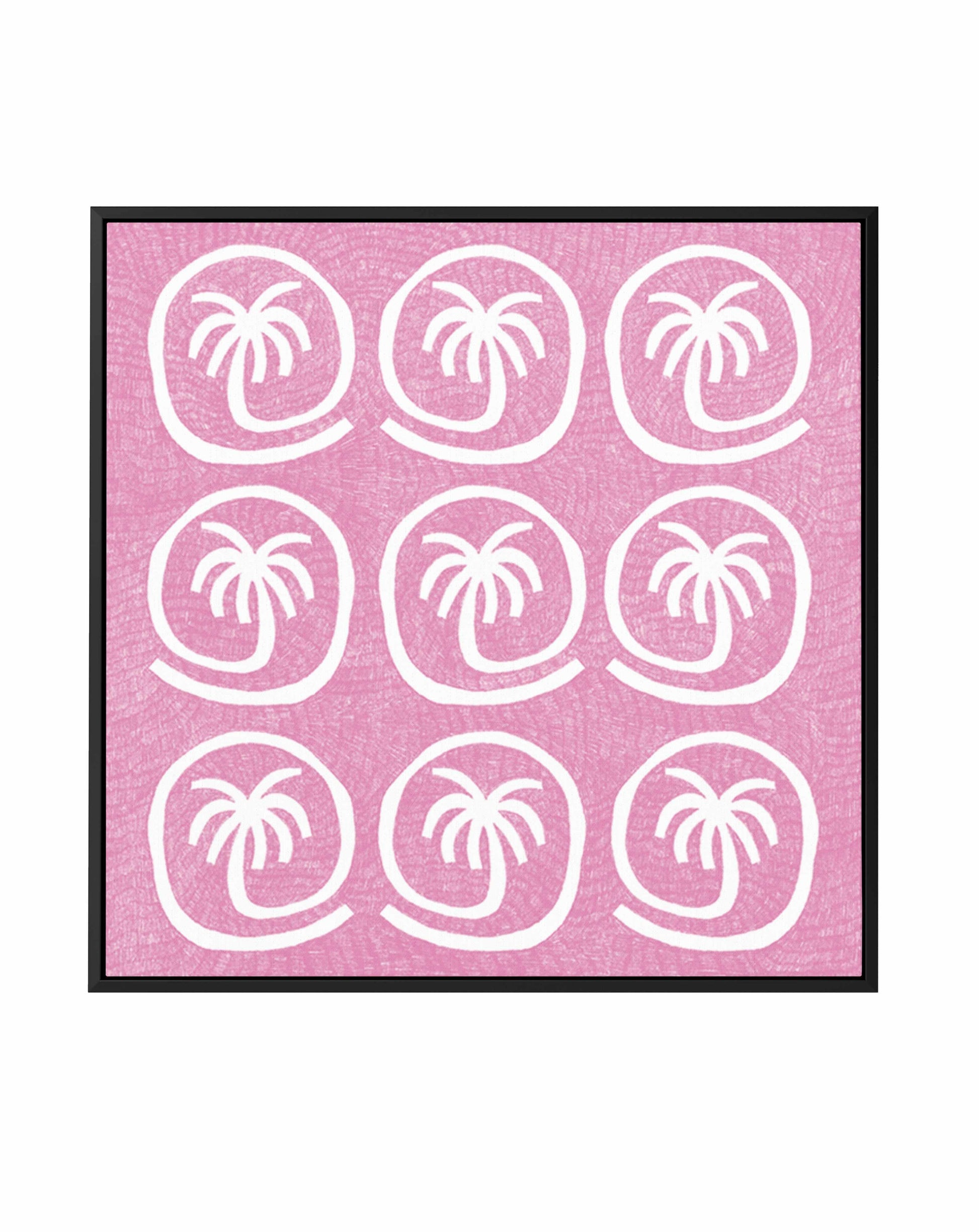 Palm Tree Tiles Pink by Shatha Al Dafai | Framed Canvas Art Print from Olive et Oriel where you can shop wallpaper and artworks online