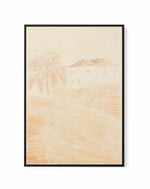 Palm View Illustration No I | Framed Canvas Art Print