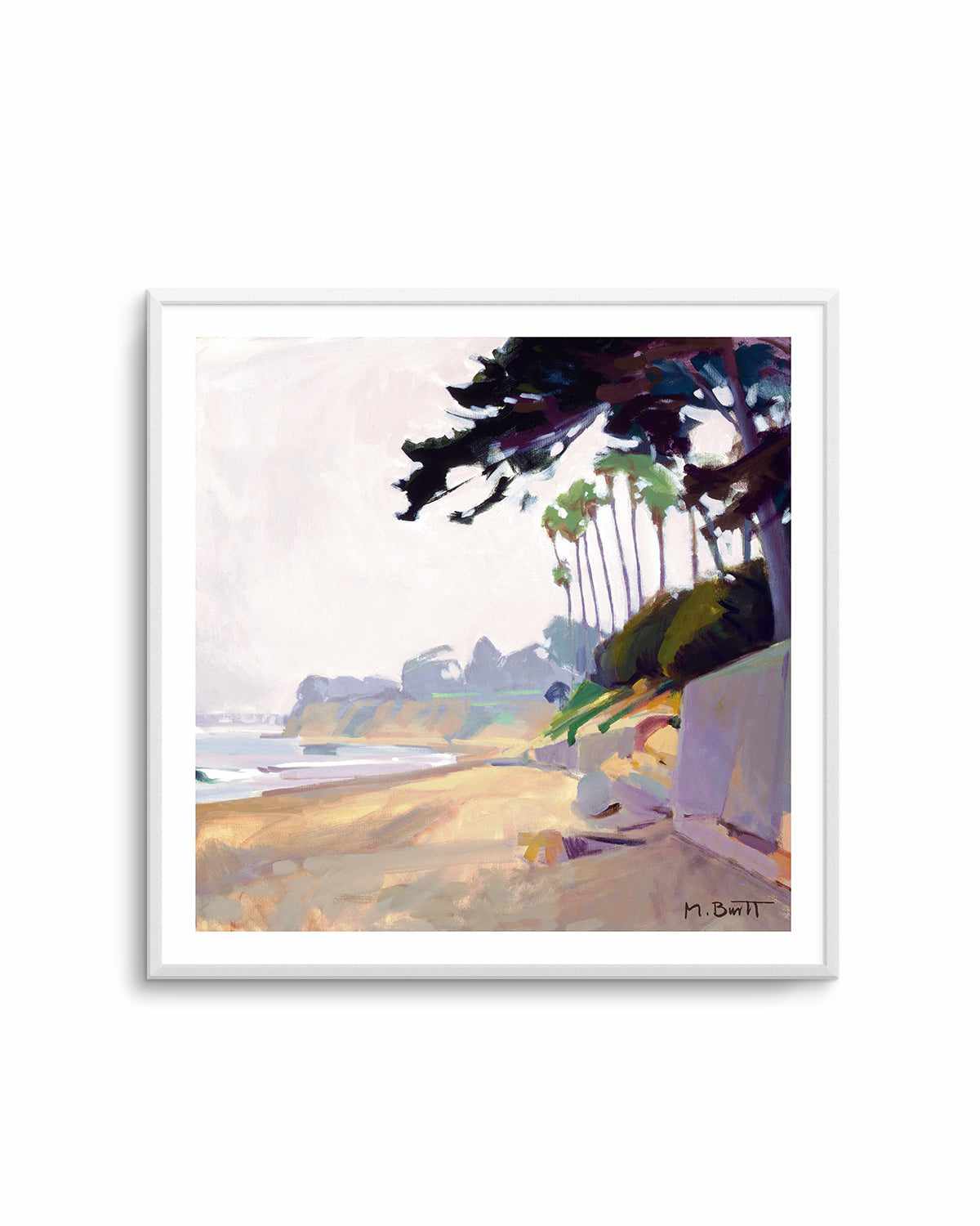 Palm & Cypress Butterfly Beach by Marcia Burtt Art Print