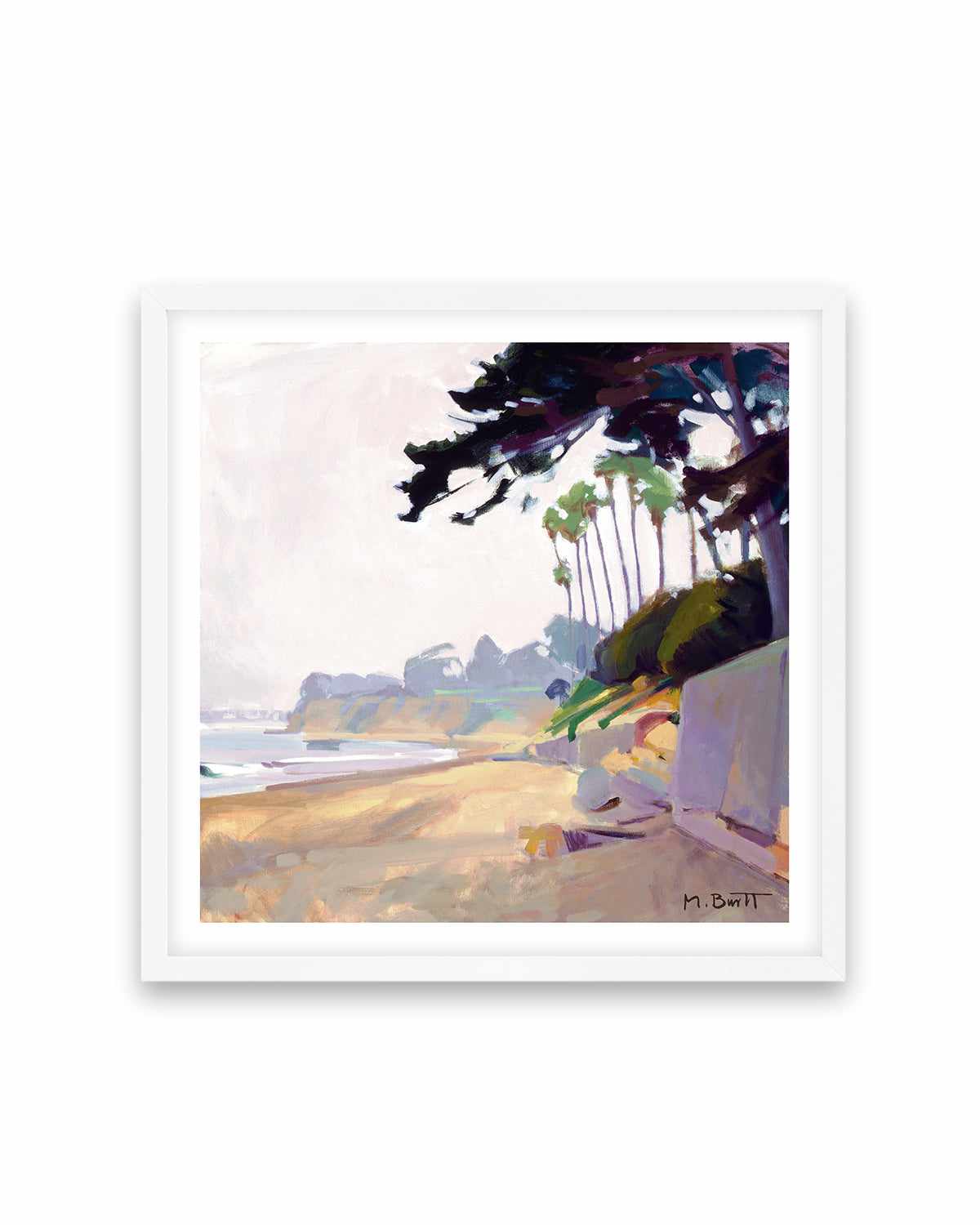 Palm & Cypress Butterfly Beach by Marcia Burtt Art Print