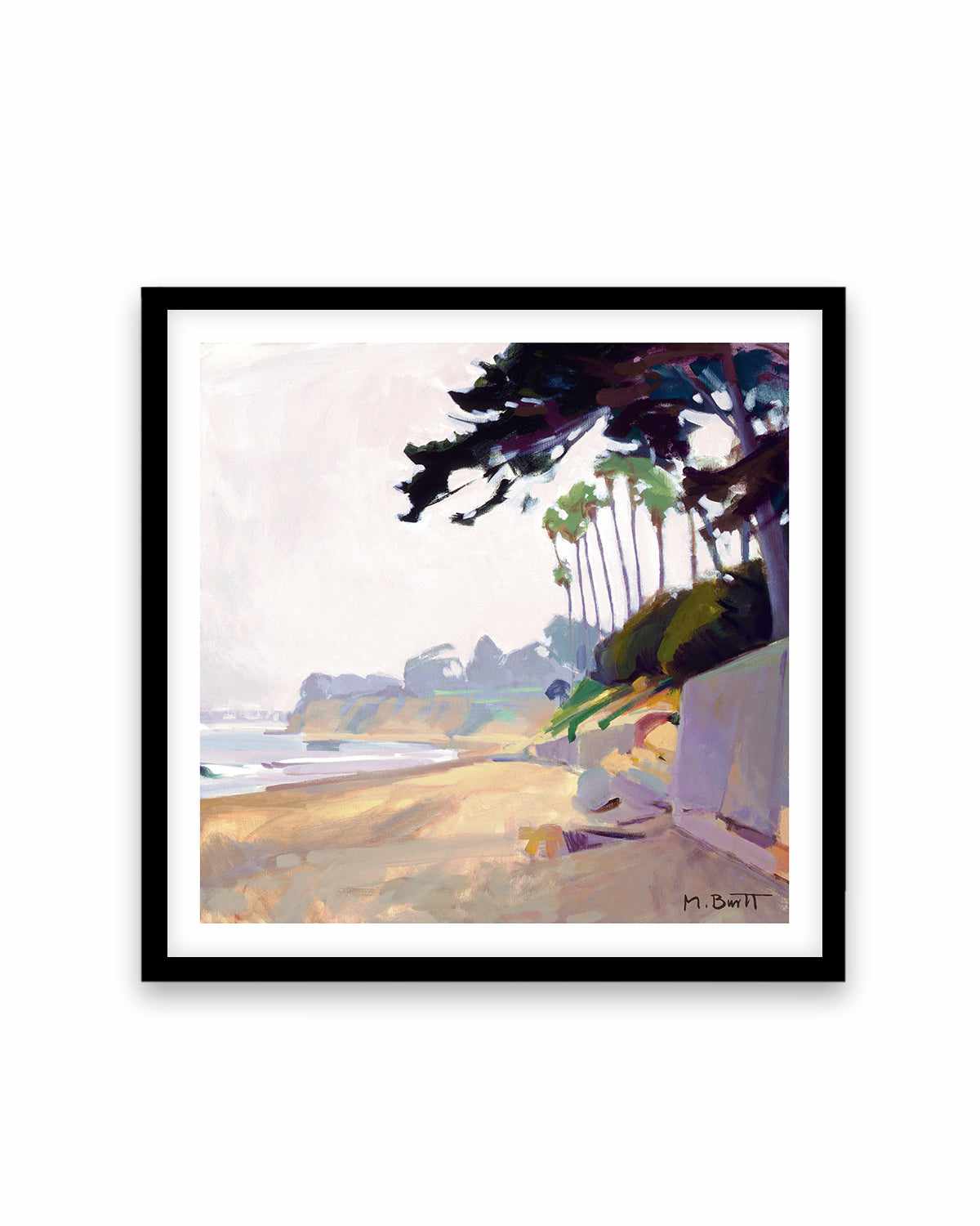 Palm & Cypress Butterfly Beach by Marcia Burtt Art Print