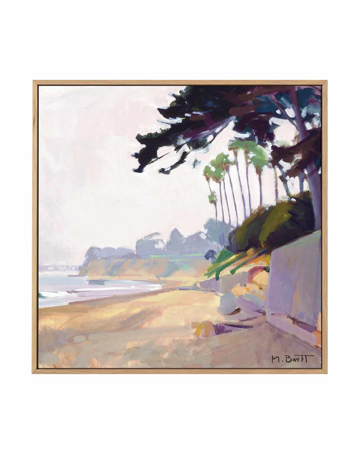 Palm & Cypress Butterfly Beach by Marcia Burtt | Framed Canvas Art Print