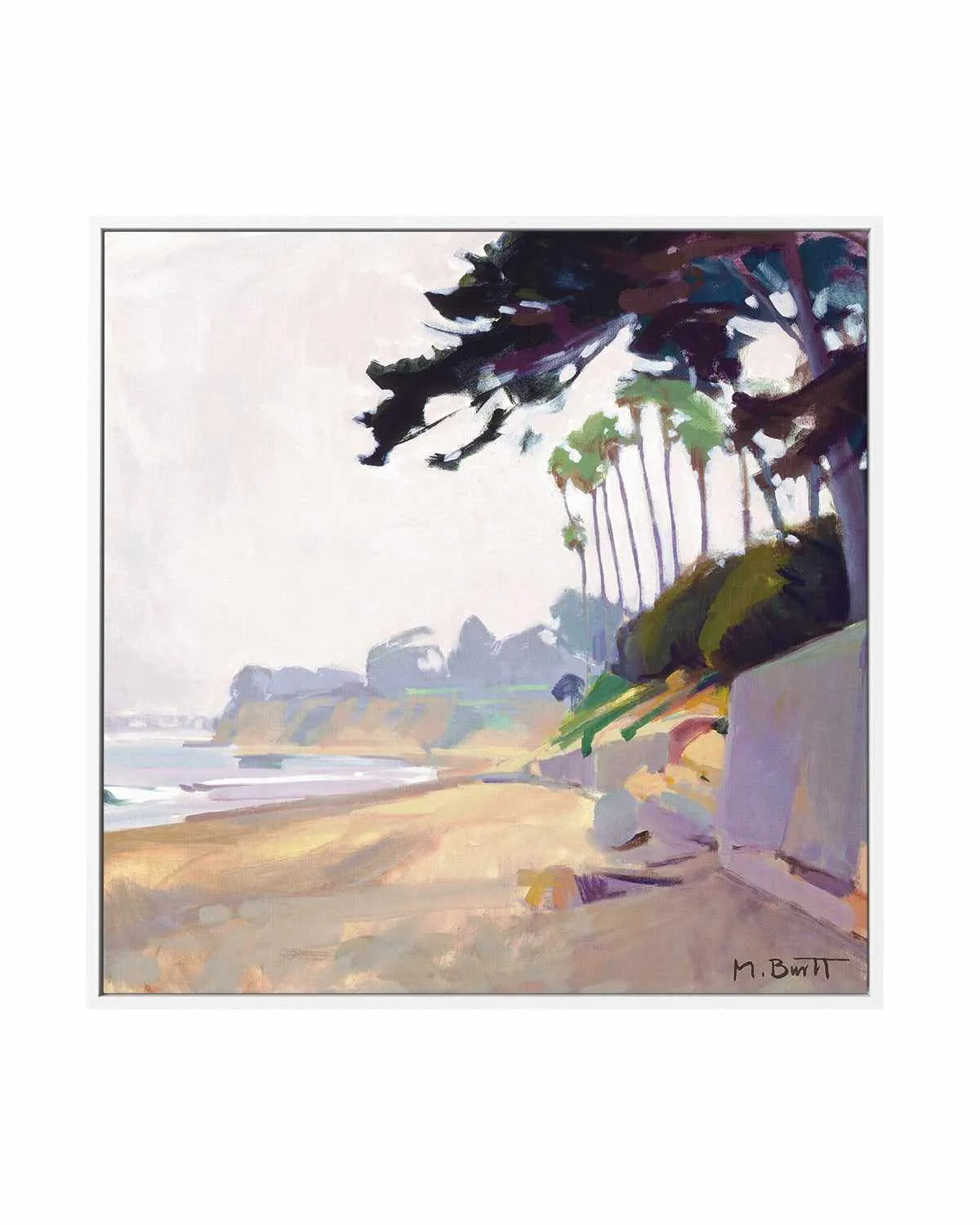 Palm & Cypress Butterfly Beach by Marcia Burtt | Framed Canvas Art Print from Olive et Oriel where you can shop wallpaper and artworks online