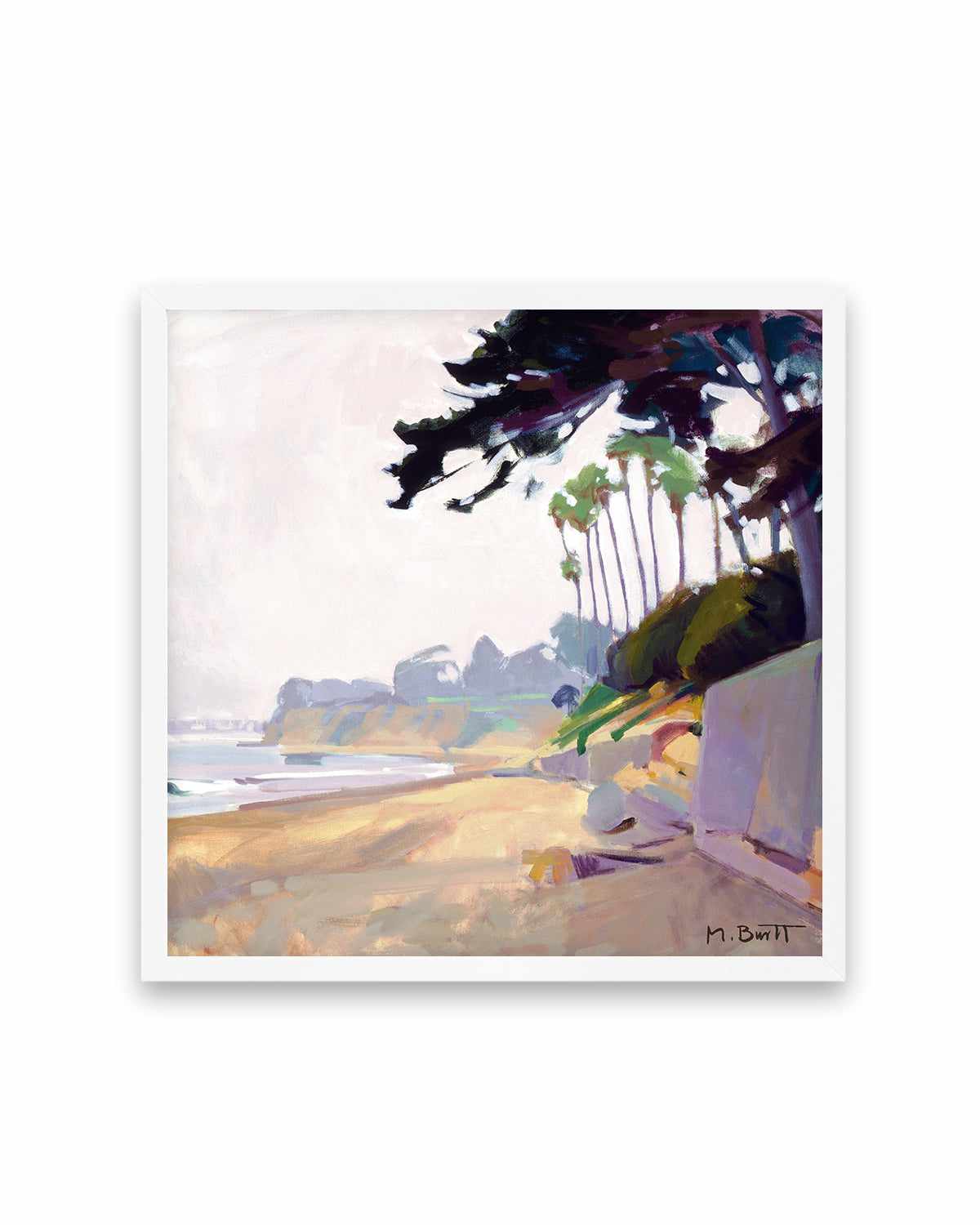 Palm & Cypress Butterfly Beach by Marcia Burtt Art Print