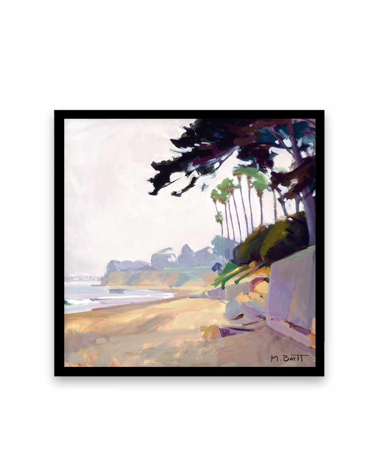 Palm & Cypress Butterfly Beach by Marcia Burtt Art Print