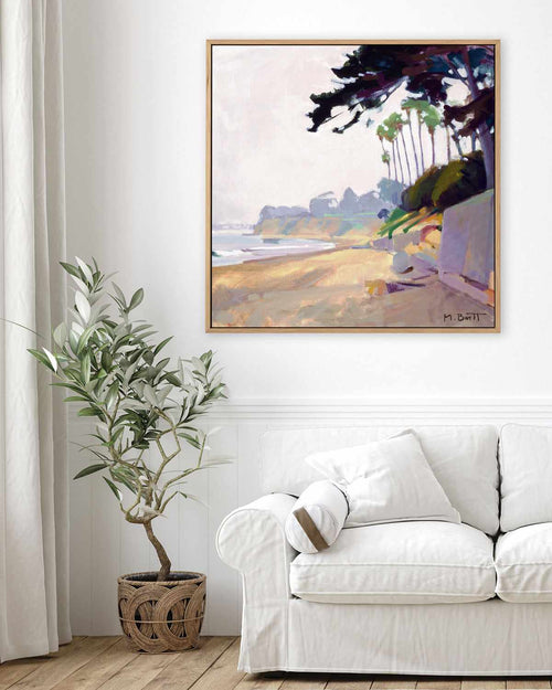 Palm & Cypress Butterfly Beach by Marcia Burtt | Framed Canvas Art Print