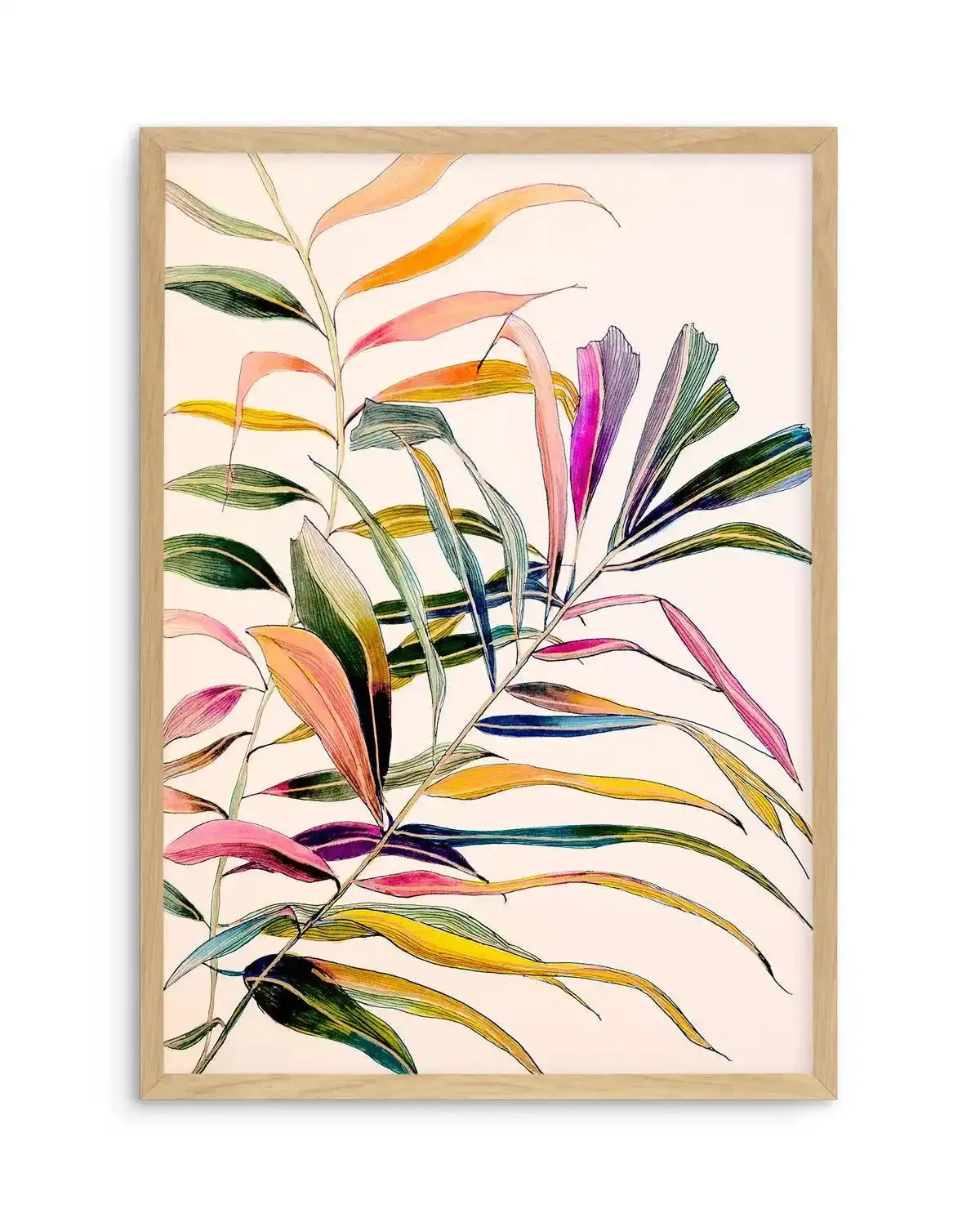 Palm by Leigh Viner Art Print-PRINT-Olive et Oriel-Leigh Viner-A5 | 5.8" x 8.3" | 14.8 x 21cm-Oak-With White Border-Buy-Australian-Art-Prints-Online-with-Olive-et-Oriel-Your-Artwork-Specialists-Austrailia-Decorate-With-Coastal-Photo-Wall-Art-Prints-From-Our-Beach-House-Artwork-Collection-Fine-Poster-and-Framed-Artwork