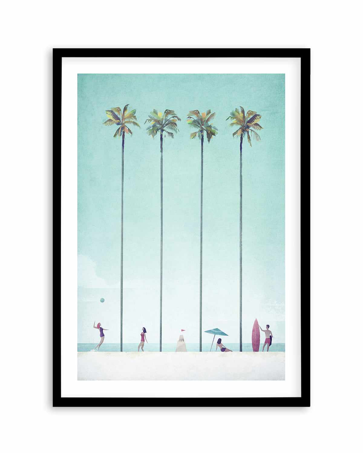 Palm Tree Beach by Henry Rivers Art Print