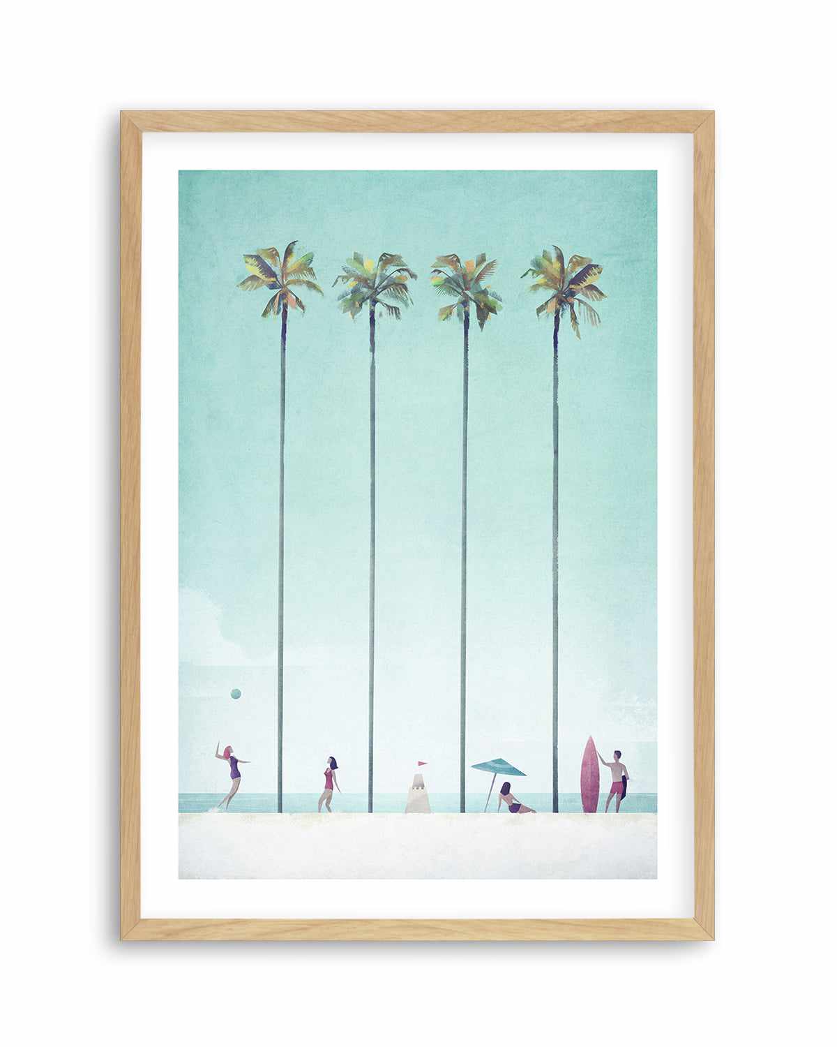 Palm Tree Beach by Henry Rivers Art Print