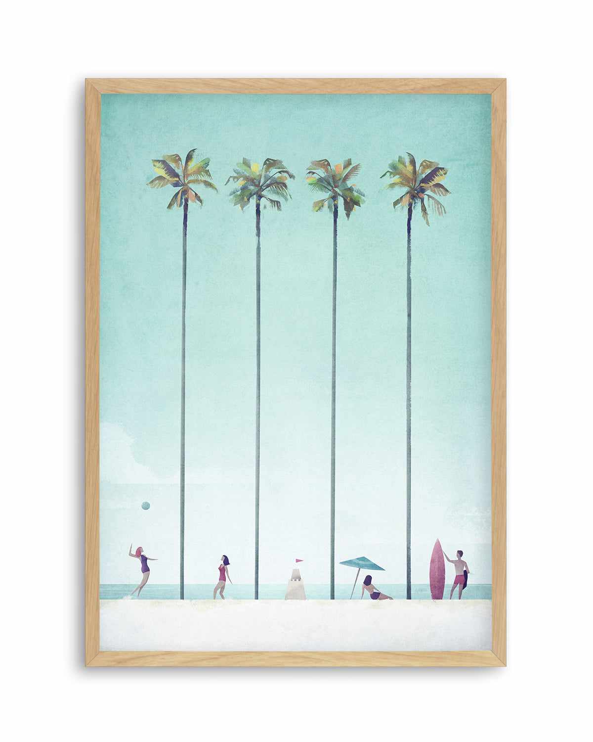 Palm Tree Beach by Henry Rivers Art Print