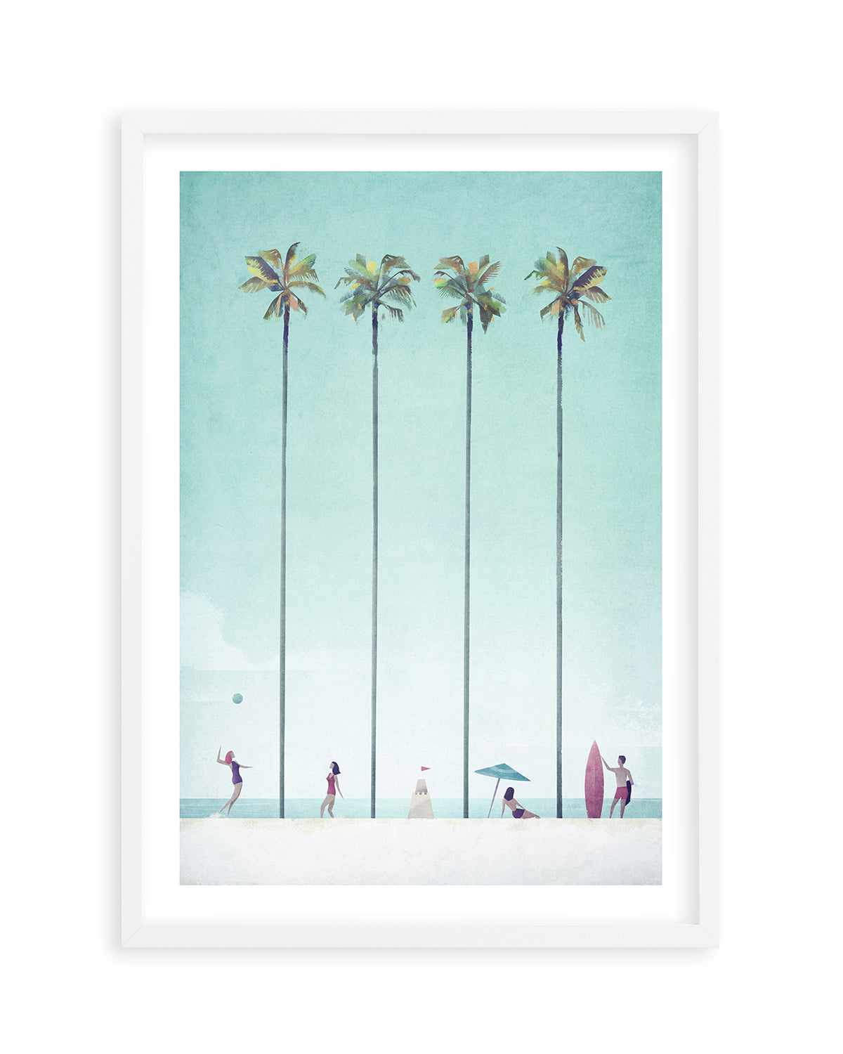 Palm Tree Beach by Henry Rivers Art Print