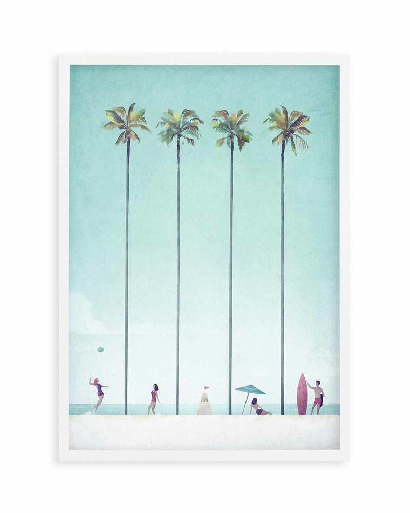 Palm Tree Beach by Henry Rivers Art Print