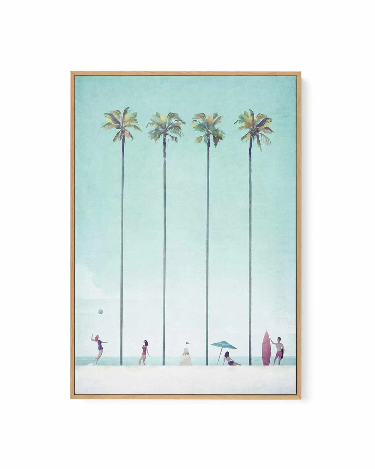 Palm Tree Beach by Henry Rivers | Framed Canvas Art Print from Olive et Oriel where you can shop wallpaper and artworks online