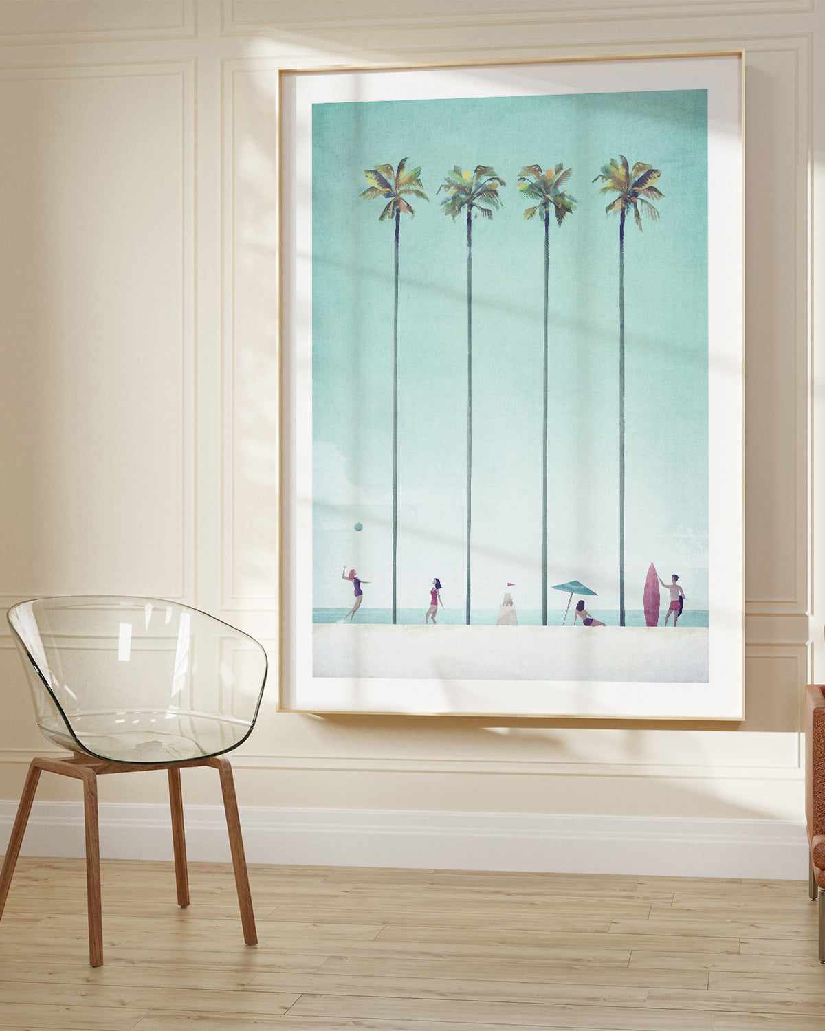 Palm Tree Beach by Henry Rivers Art Print