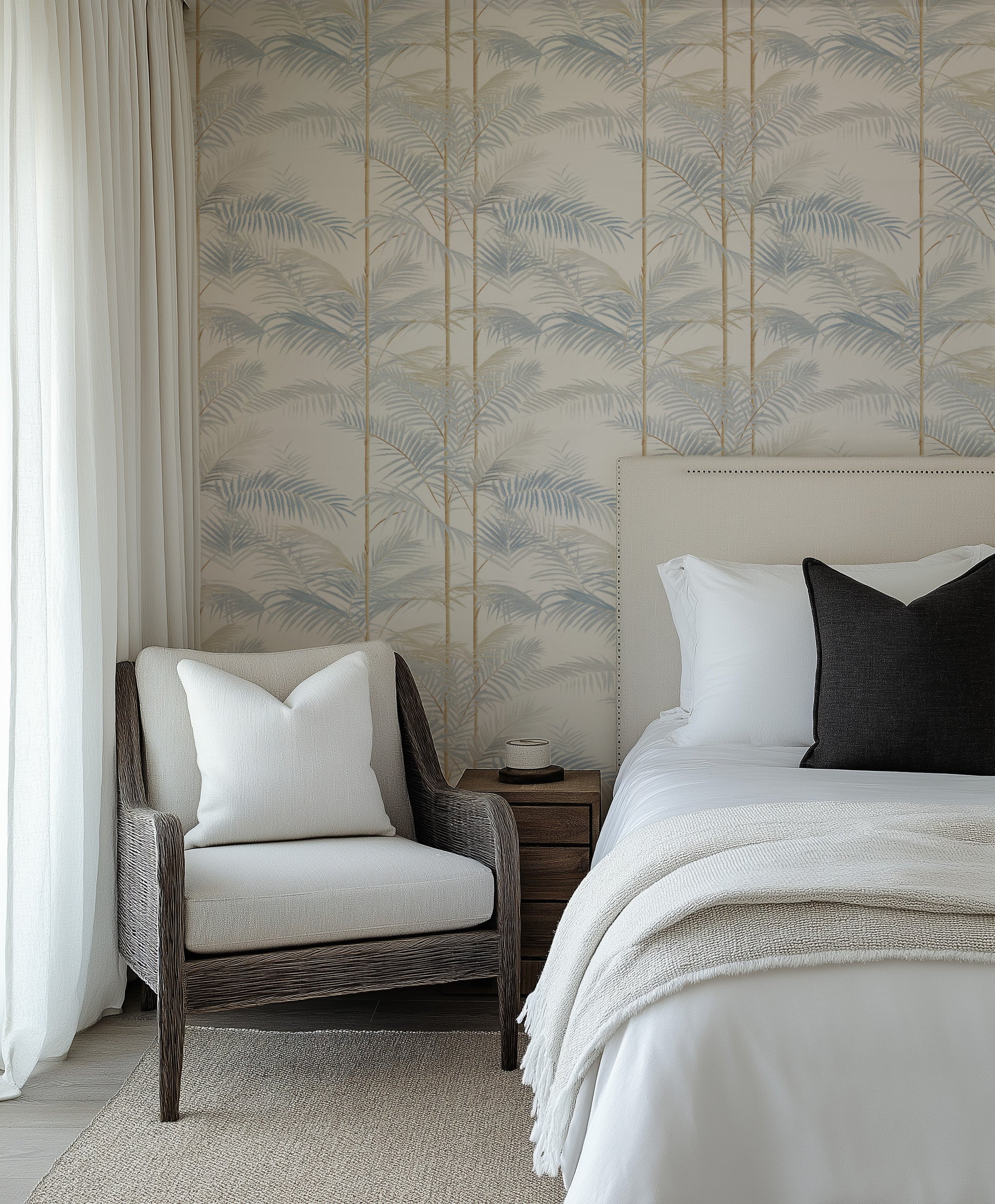 Palm Pavilion Commercial Vinyl Wallpaper from Olive et Oriel where you can shop wallpaper and artworks online