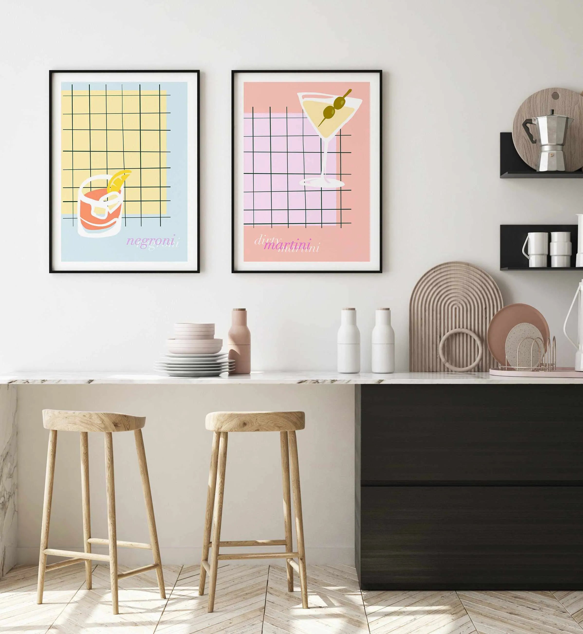 Palm Springs Negroni Art Print from Olive et Oriel where you can shop wallpaper and artworks online