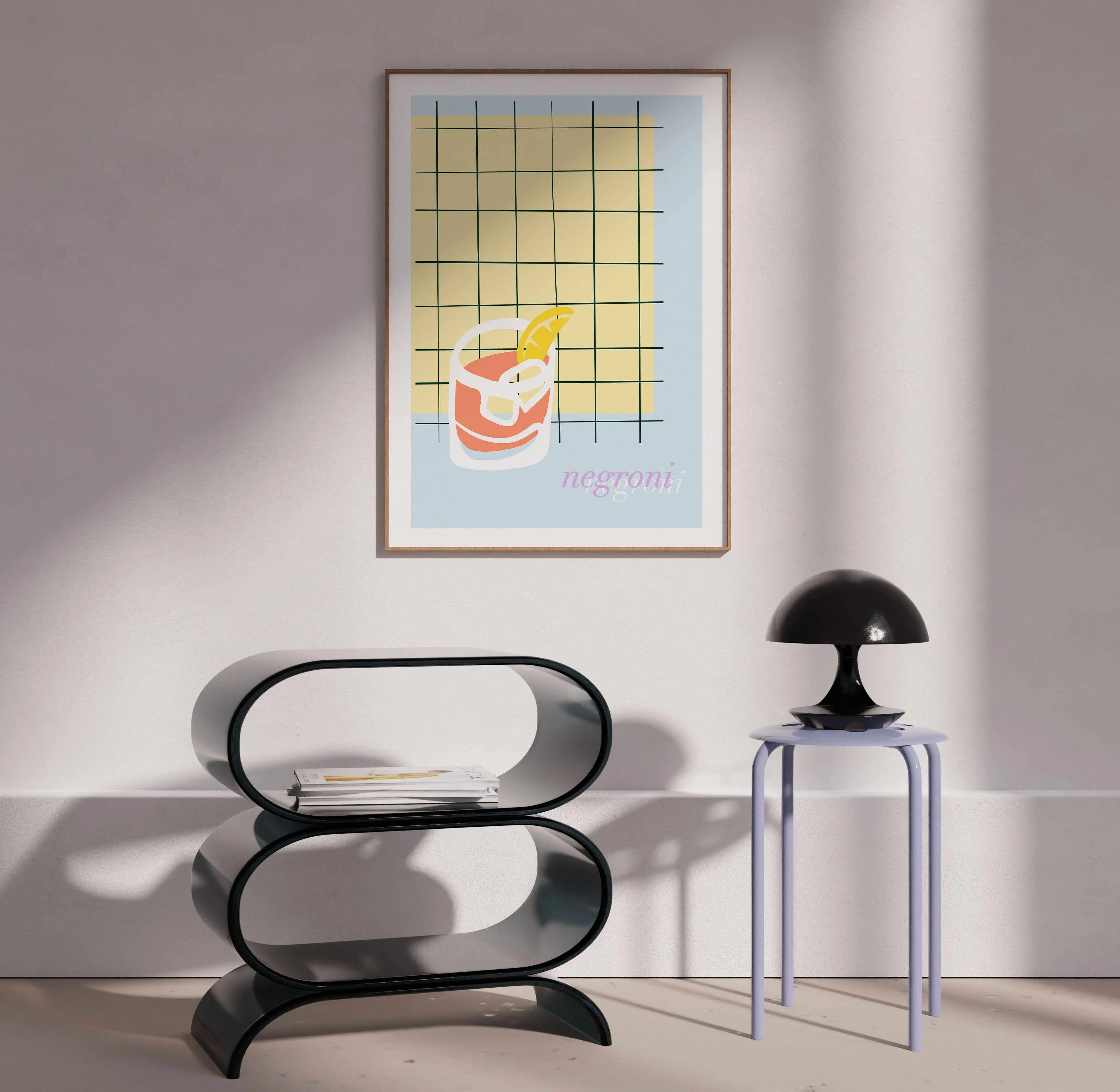 Palm Springs Negroni Art Print from Olive et Oriel where you can shop wallpaper and artworks online