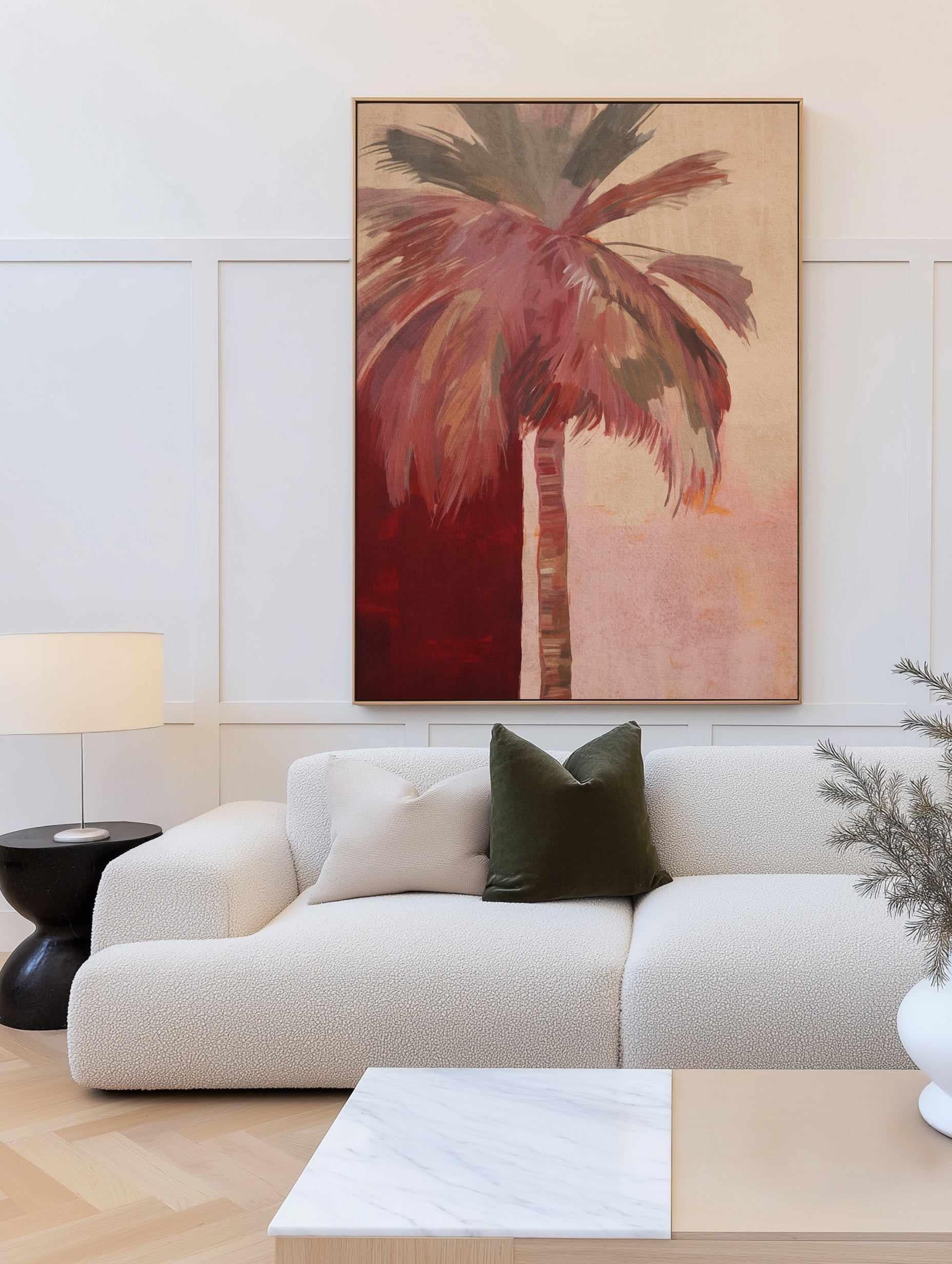Palma Rosa II | Framed Canvas Art Print from Olive et Oriel where you can shop wallpaper and artworks online