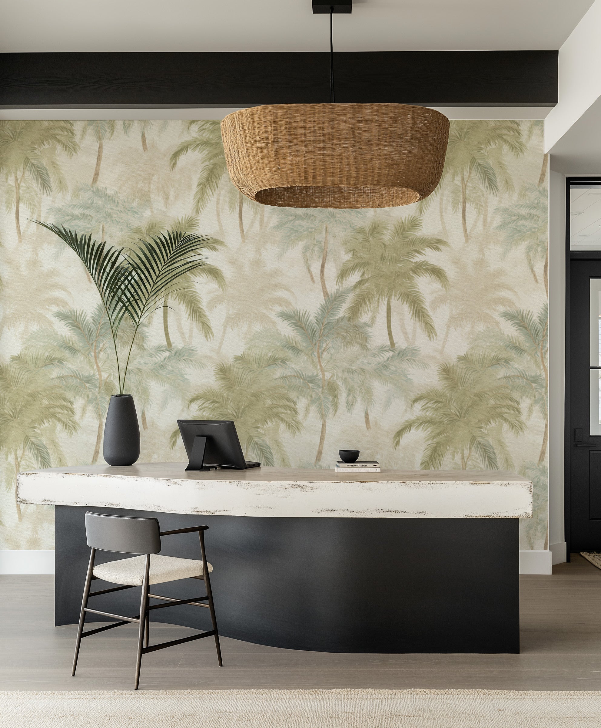 Palmera Commercial Vinyl Wallpaper from Olive et Oriel where you can shop wallpaper and artworks online