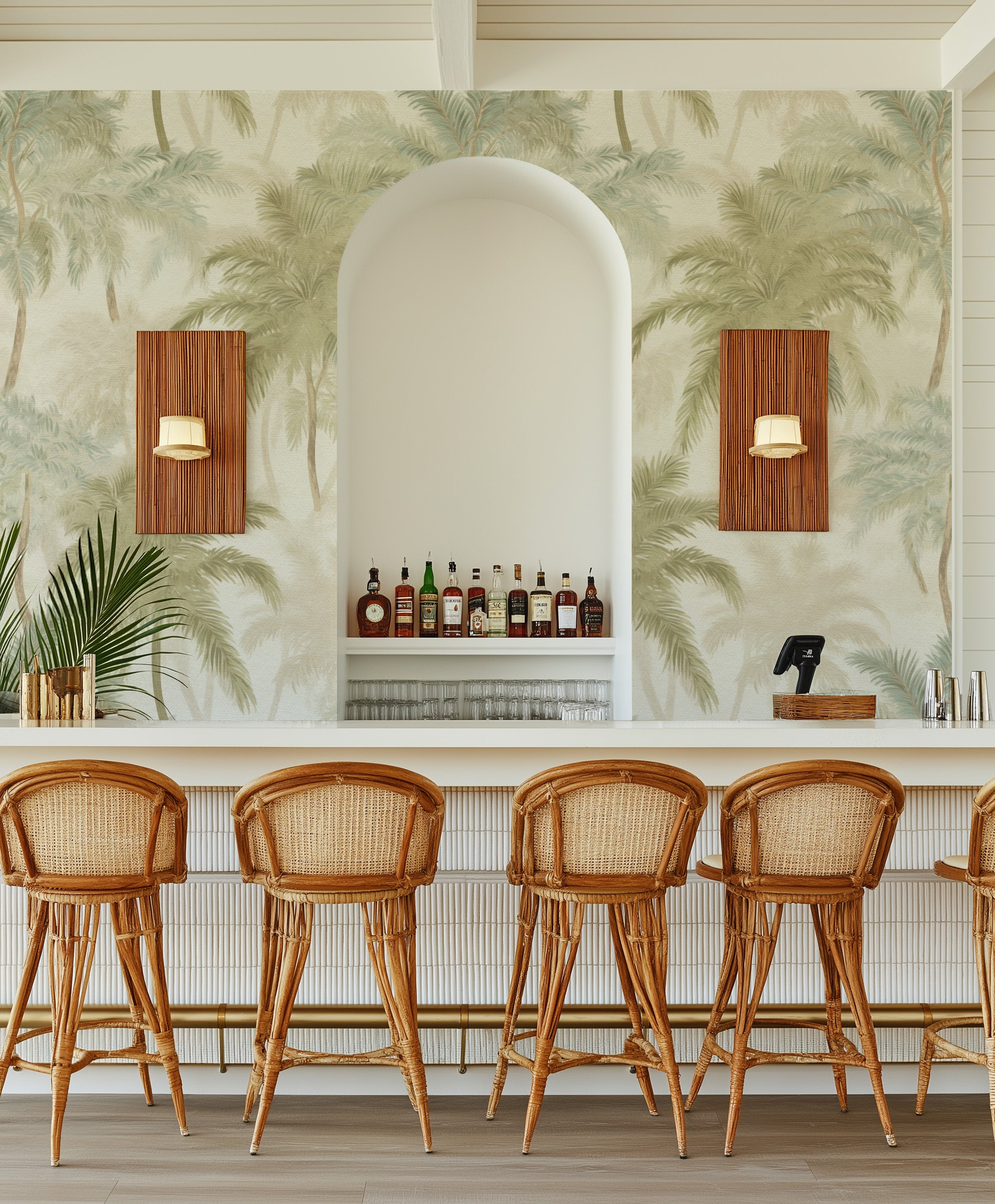 Palmera Commercial Vinyl Wallpaper from Olive et Oriel where you can shop wallpaper and artworks online