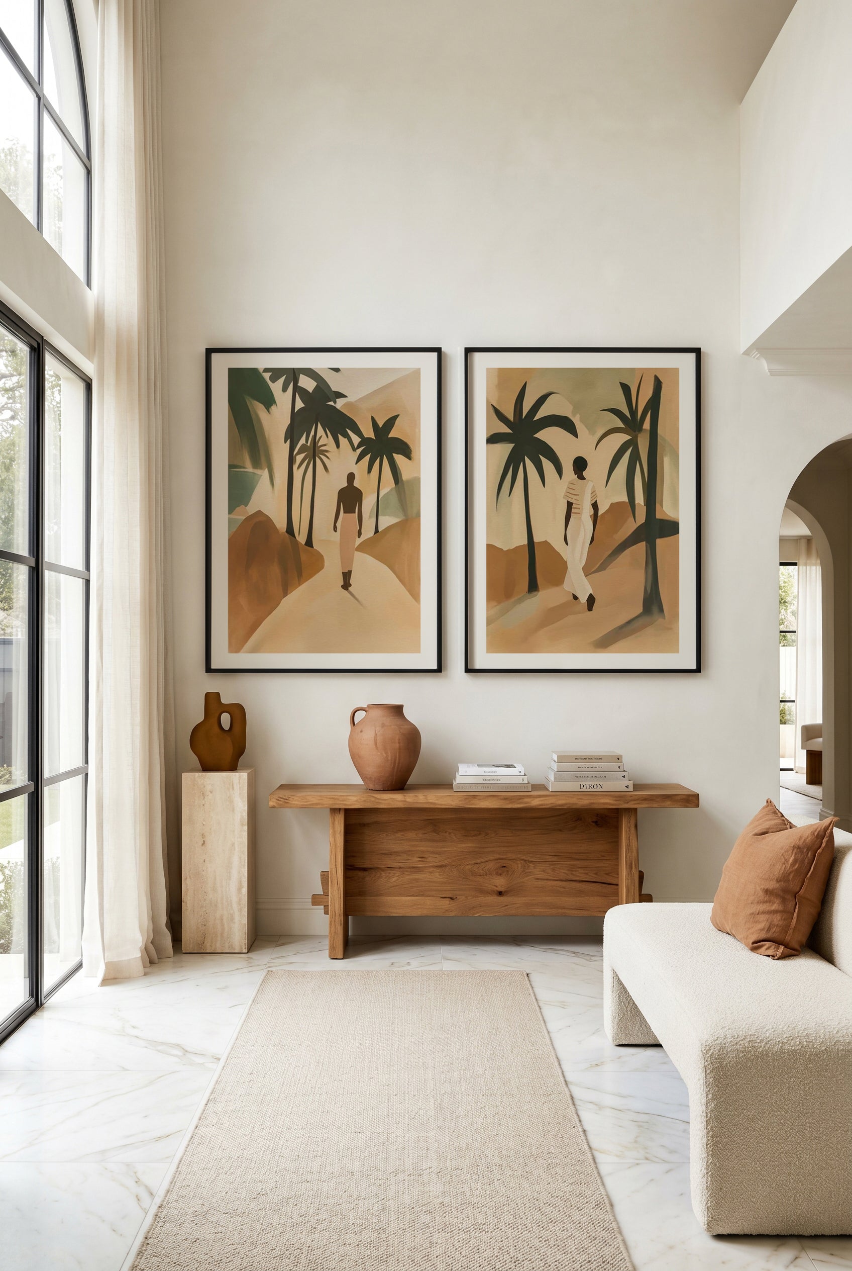 Palmora I & II Art Print Set of 2 | Matching Wall Art