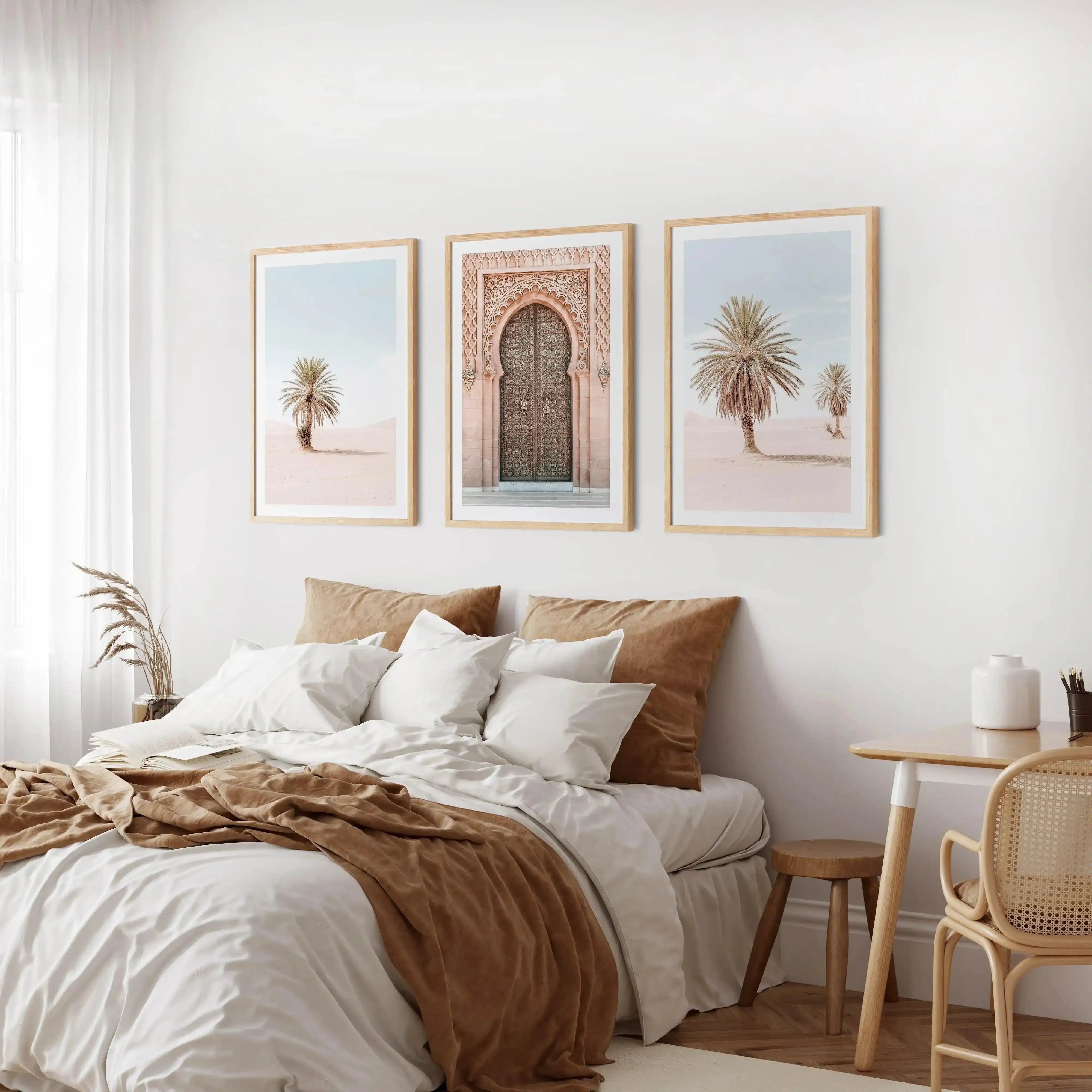 Palms of Morocco II Art Print-Shop Australian Art Prints Online with Olive et Oriel - Our collection of Moroccan art prints offer unique wall art including moroccan arches and pink morocco doors of marrakech - this collection will add soft feminine colour to your walls and some may say bohemian style. These traditional morocco landscape photography includes desert scenes of palm trees and camel art prints - there is art on canvas and extra large wall art with fast, free shipping across Australia