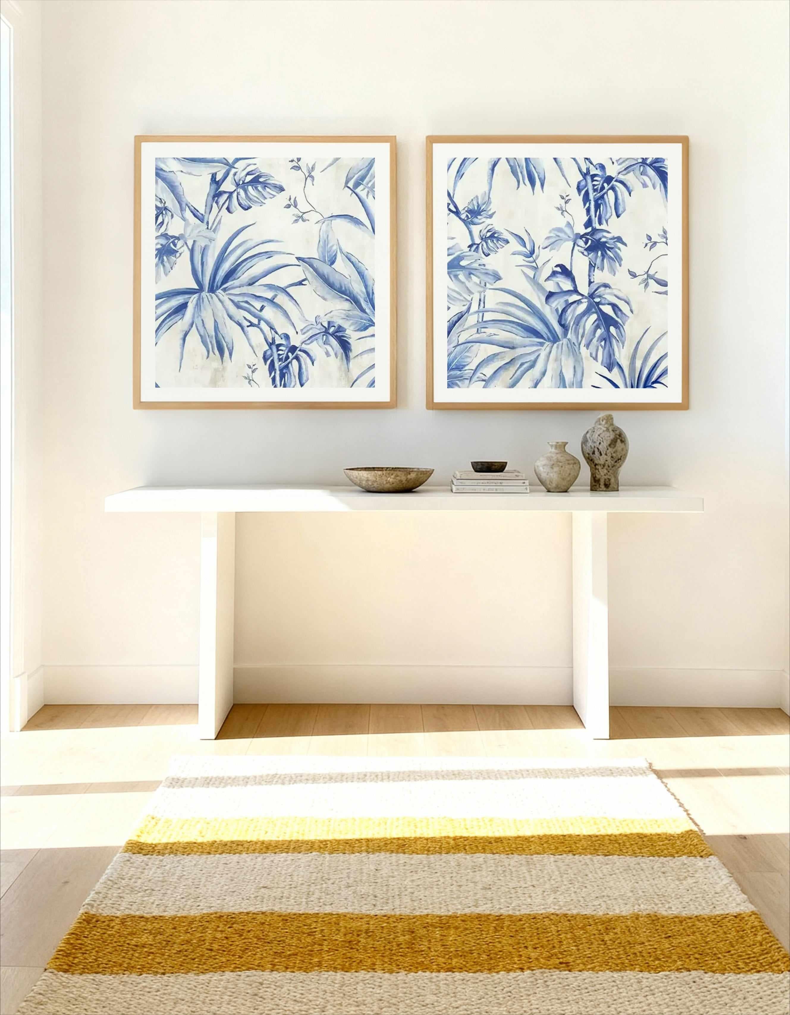 Palms Toile I & II Art Print Set of 2 | Matching Wall Art from Olive et Oriel where you can shop wallpaper and artworks online
