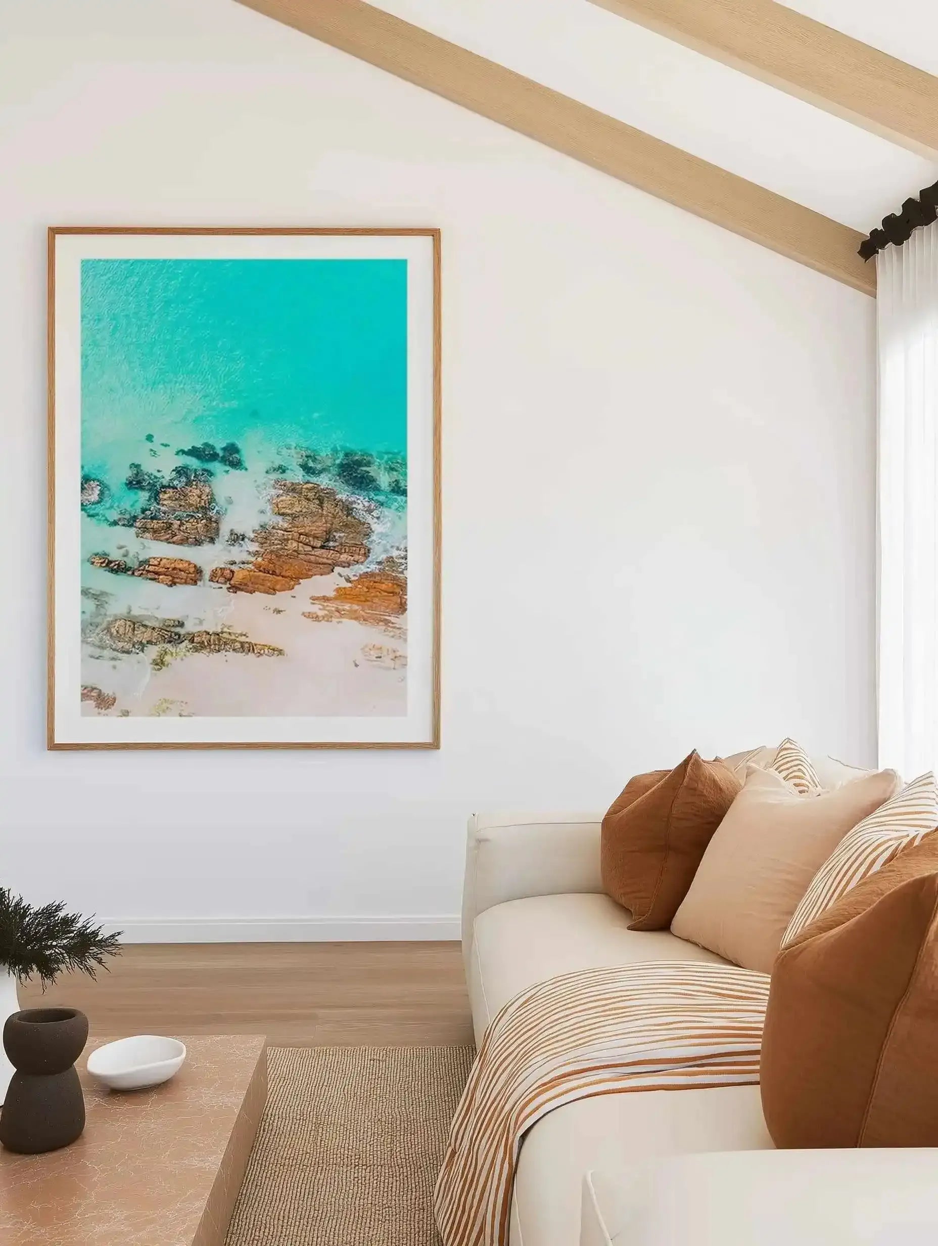 Pambula Rivermouth II | Aerial Photo Wall Art Print from Olive et Oriel where you can shop wallpaper and artworks online