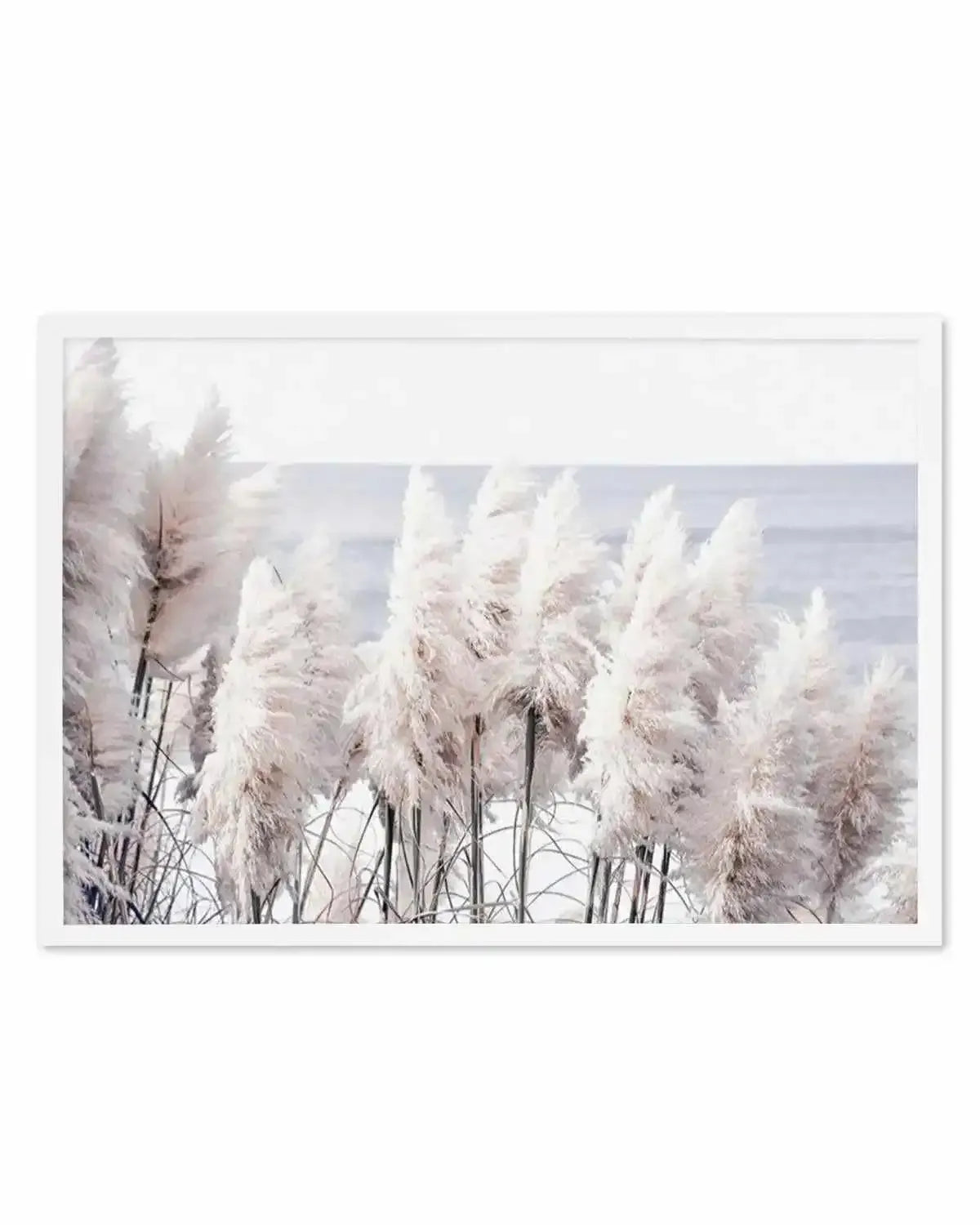 Pampas By The Sea Art Print from Olive et Oriel where you can shop wallpaper and artworks online