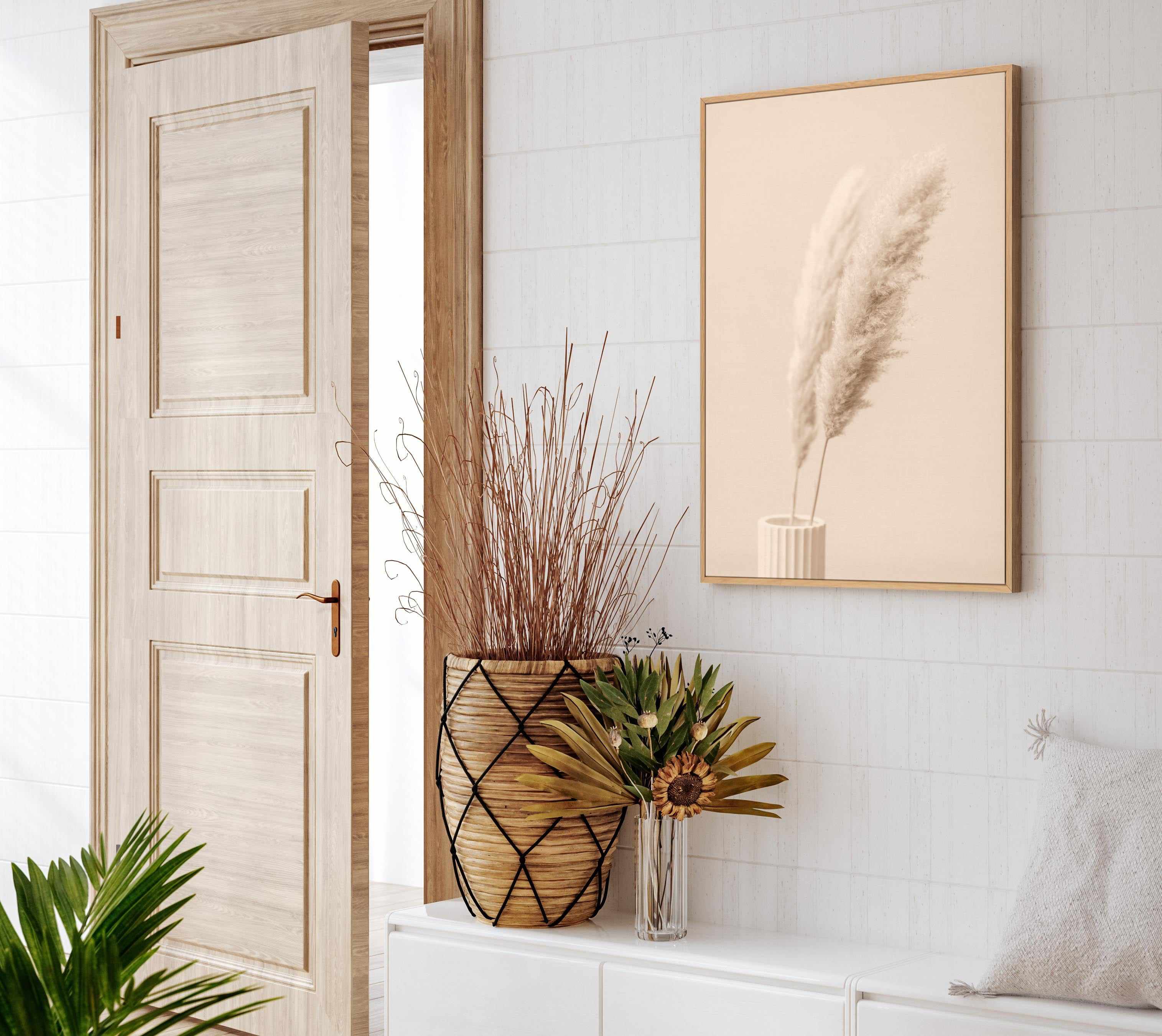 Pampas Grass Begie XIII By Studio III | Framed Canvas Art Print