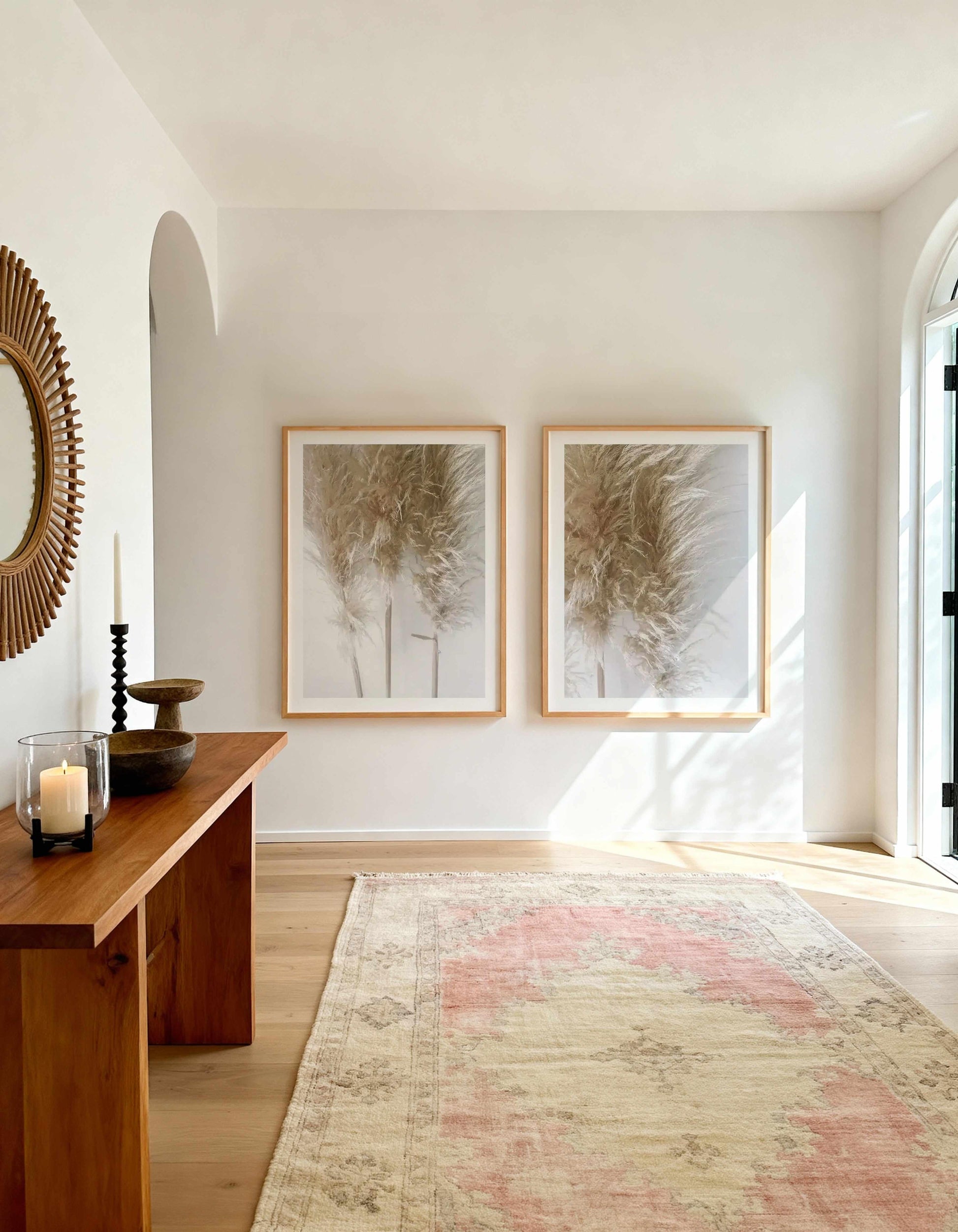 Pampas on Grey I & III Art Print Set of 2 | Matching Wall Art from Olive et Oriel where you can shop wallpaper and artworks online