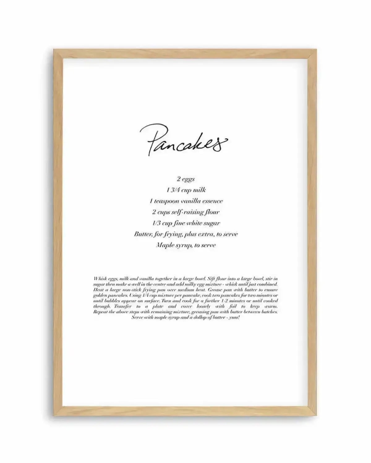 Pancakes Recipe Art Print from Olive et Oriel where you can shop wallpaper and artworks online