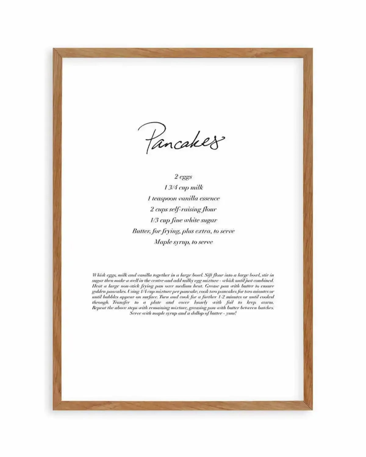 Pancakes Recipe Art Print from Olive et Oriel where you can shop wallpaper and artworks online