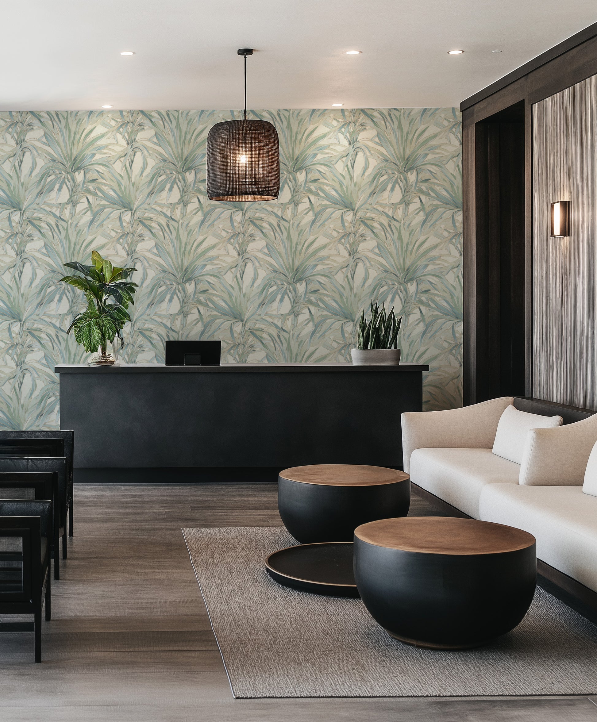 Pandanus Cove Commercial Vinyl Wallpaper from Olive et Oriel where you can shop wallpaper and artworks online
