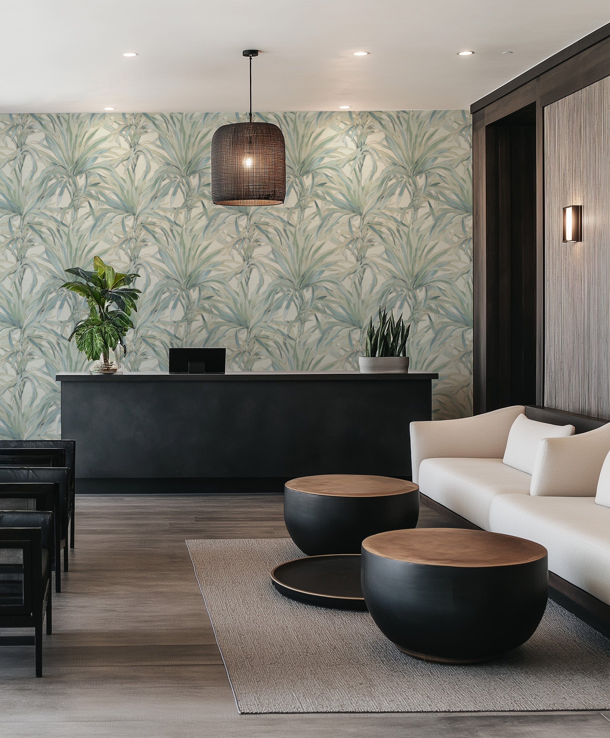 Pandanus Cove Commercial Vinyl Wallpaper from Olive et Oriel where you can shop wallpaper and artworks online