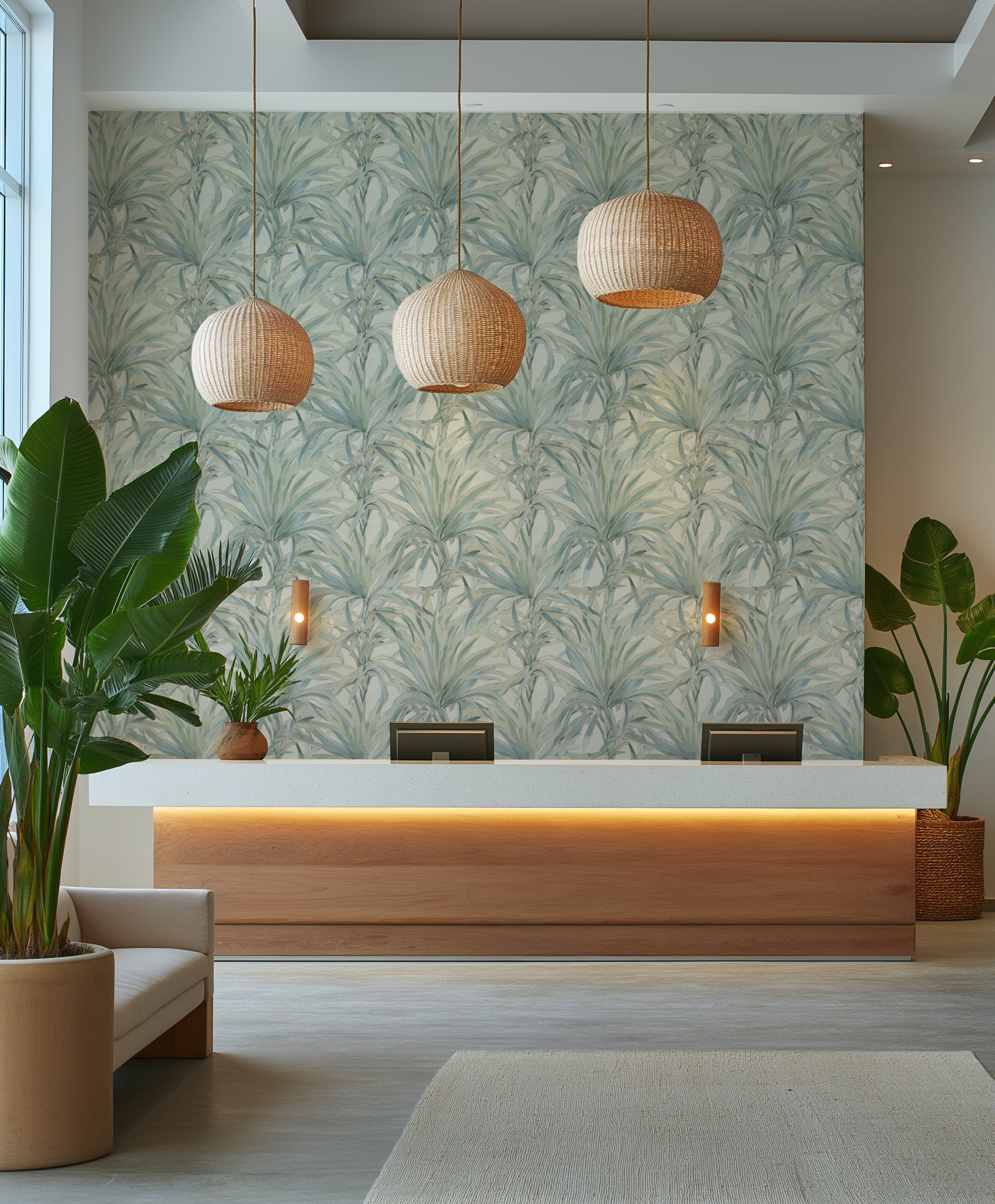 Pandanus Cove Commercial Vinyl Wallpaper from Olive et Oriel where you can shop wallpaper and artworks online