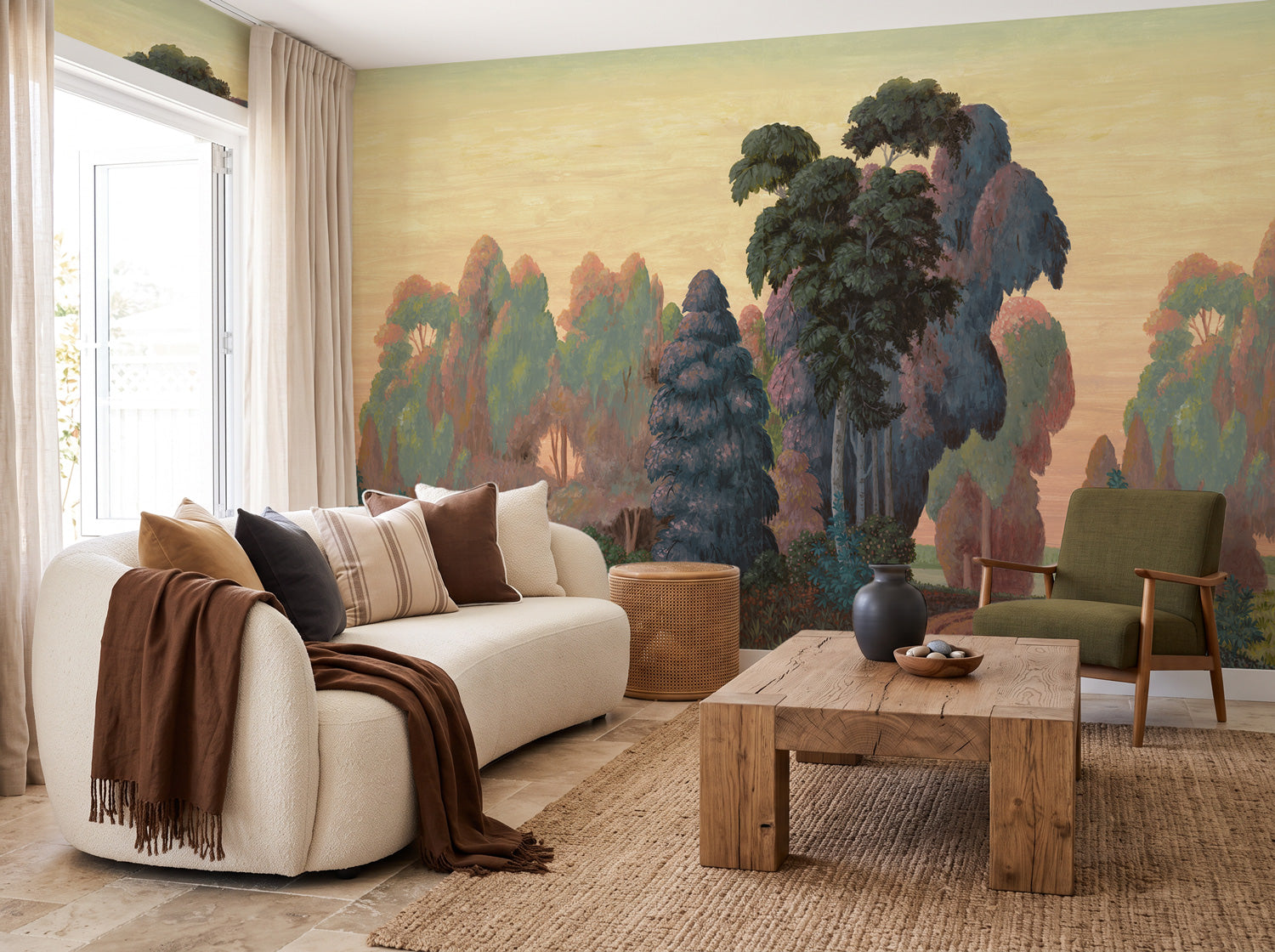 Painter's Landscape Panoramic Mural Wallpaper