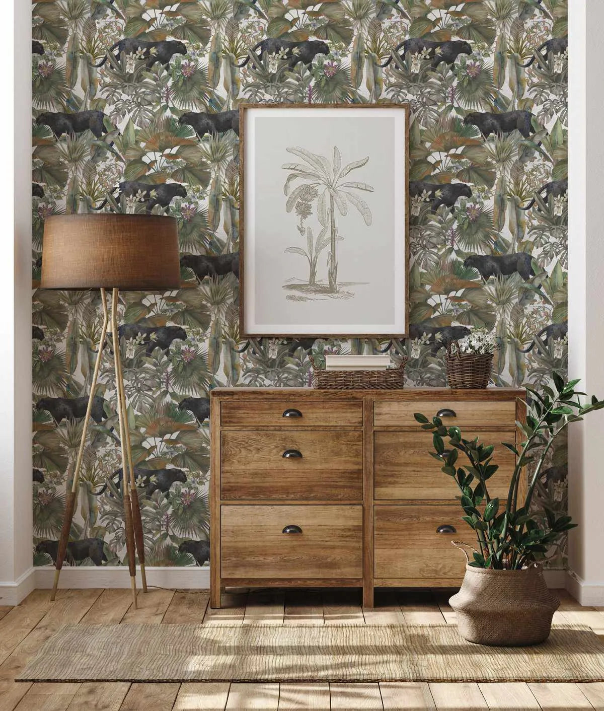 Panther Botanica Wallpaper-Wallpaper-Buy Kids Removable Wallpaper Online Our Custom Made Children√¢‚Ç¨‚Ñ¢s Wallpapers Are A Fun Way To Decorate And Enhance Boys Bedroom Decor And Girls Bedrooms They Are An Amazing Addition To Your Kids Bedroom Walls Our Collection of Kids Wallpaper Is Sure To Transform Your Kids Rooms Interior Style From Pink Wallpaper To Dinosaur Wallpaper Even Marble Wallpapers For Teen Boys Shop Peel And Stick Wallpaper Online Today With Olive et Oriel