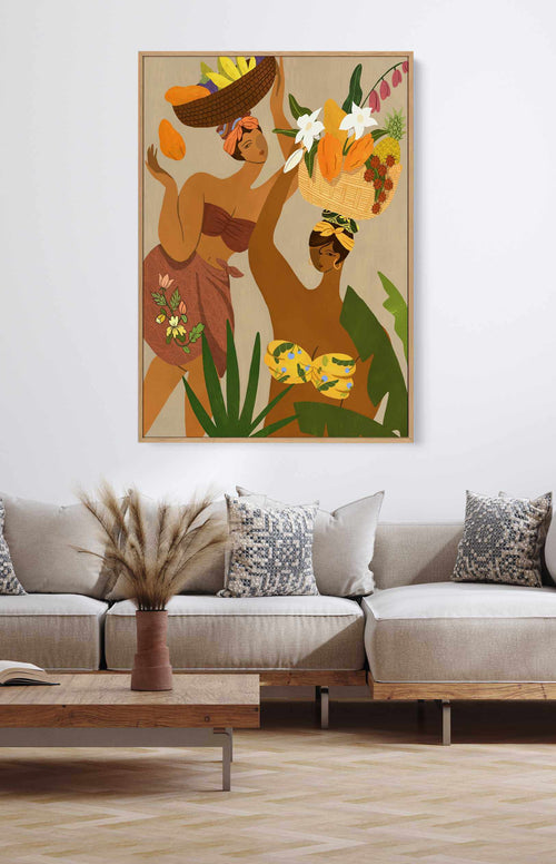 Papaya by Arty Guava | Framed Canvas Art Print