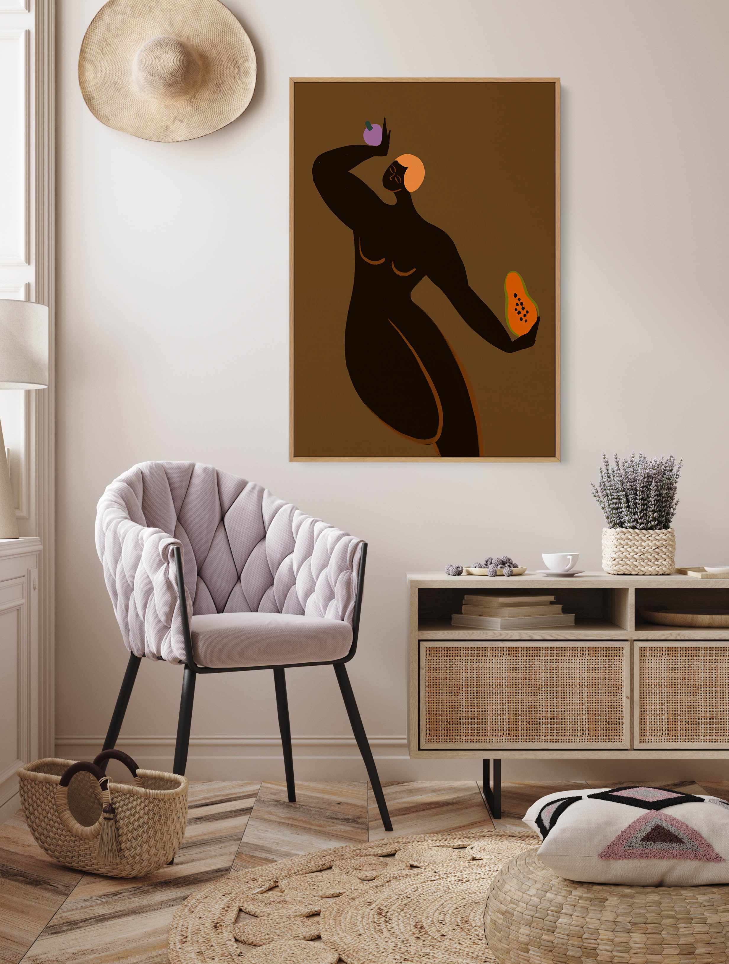 Papaya Mangosteen by Arty Guava | Framed Canvas Art Print