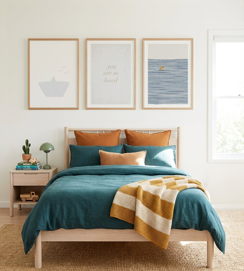 Paper Boat, Otter Pop & You are so Loved on Linen | 3 Piece Wall Art Set