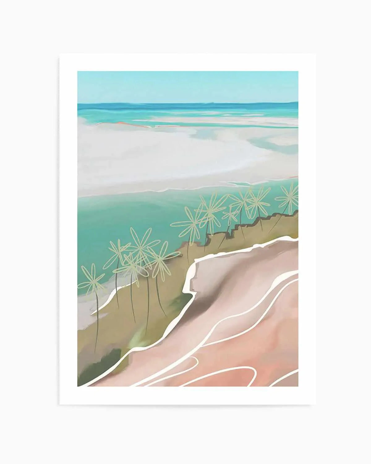 Paradise Beach I Art Print from Olive et Oriel where you can shop wallpaper and artworks online