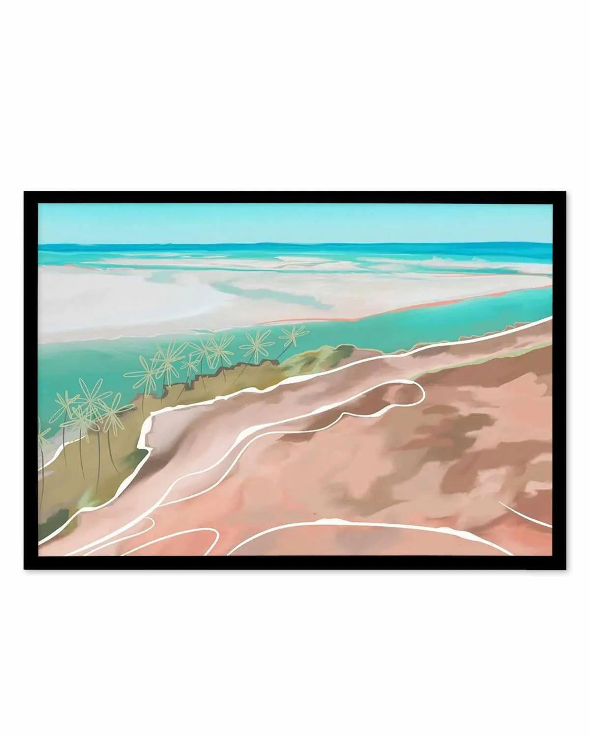 Paradise Beach LS Art Print from Olive et Oriel where you can shop wallpaper and artworks online
