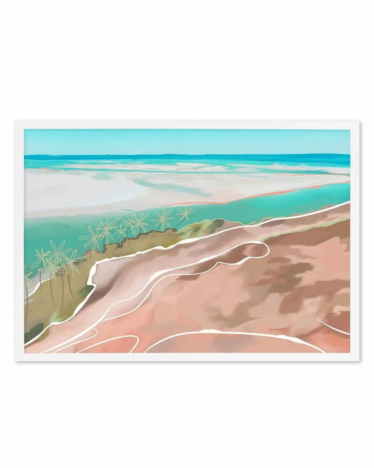 Paradise Beach LS Art Print from Olive et Oriel where you can shop wallpaper and artworks online