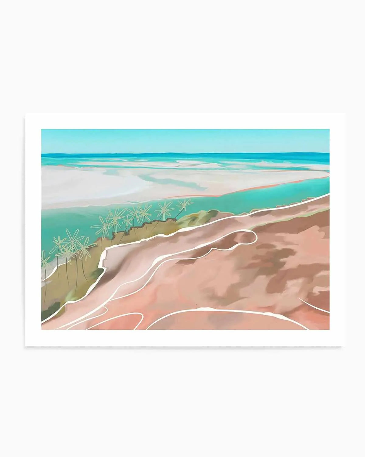 Paradise Beach LS Art Print from Olive et Oriel where you can shop wallpaper and artworks online