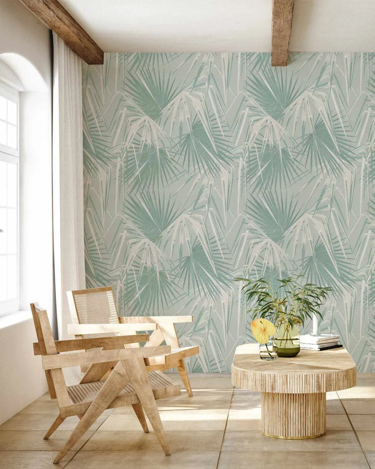 Paradiso in Palm Green Wallpaper-Wallpaper-Buy Australian Removable Wallpaper Now Sage Green Wallpaper Peel And Stick Wallpaper Online At Olive et Oriel Custom Made Wallpapers Wall Papers Decorate Your Bedroom Living Room Kids Room or Commercial Interior