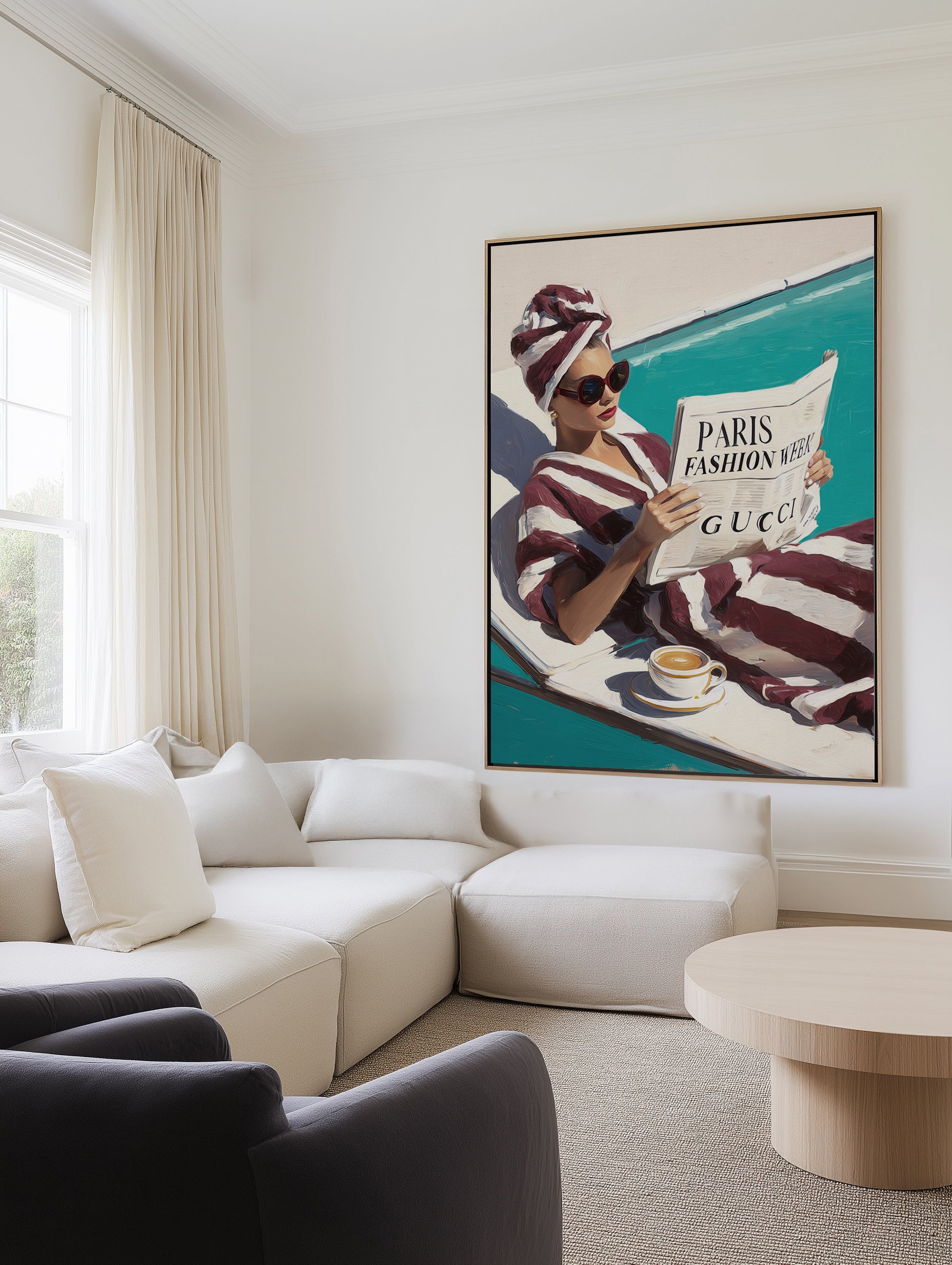 Paris Fashion Week | Framed Canvas Art Print from Olive et Oriel where you can shop wallpaper and artworks online