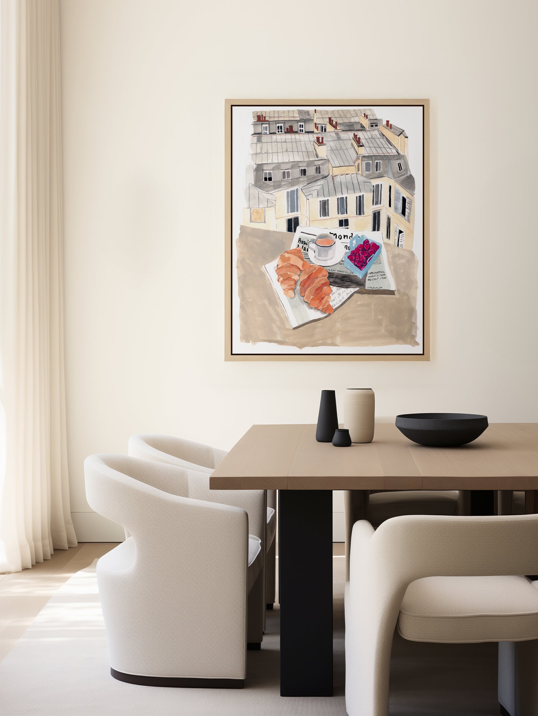 Paris by Laura Page | Framed Canvas Art Print