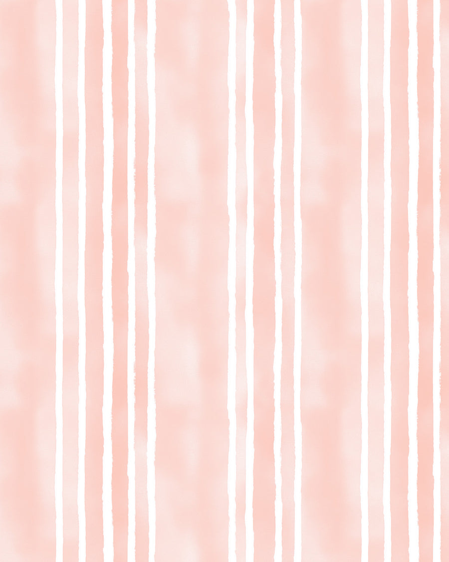 Parisian Pink Stripe Wallpaper from Olive et Oriel where you can shop wallpaper and artworks online
