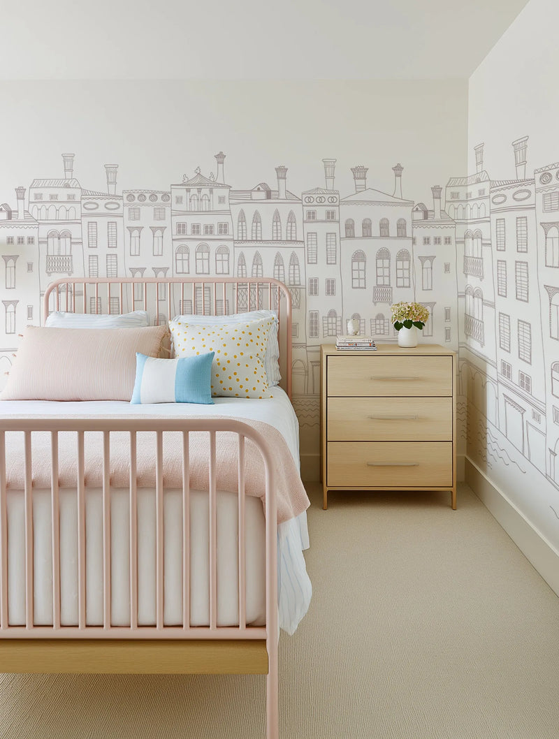 Parisian Street Wallpaper Mural from Olive et Oriel where you can shop wallpaper and artworks online
